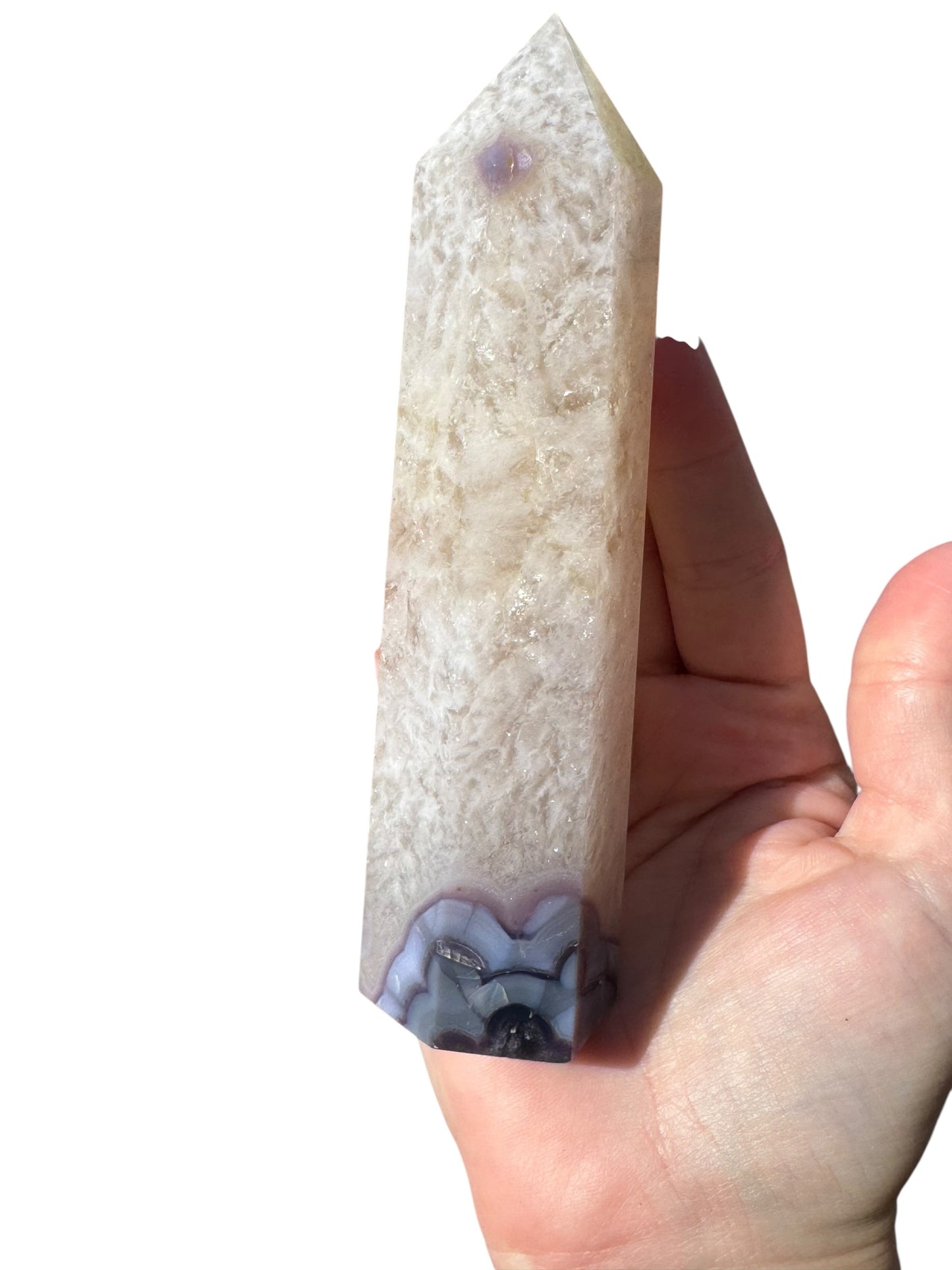 Blue Flower Agate Tower
