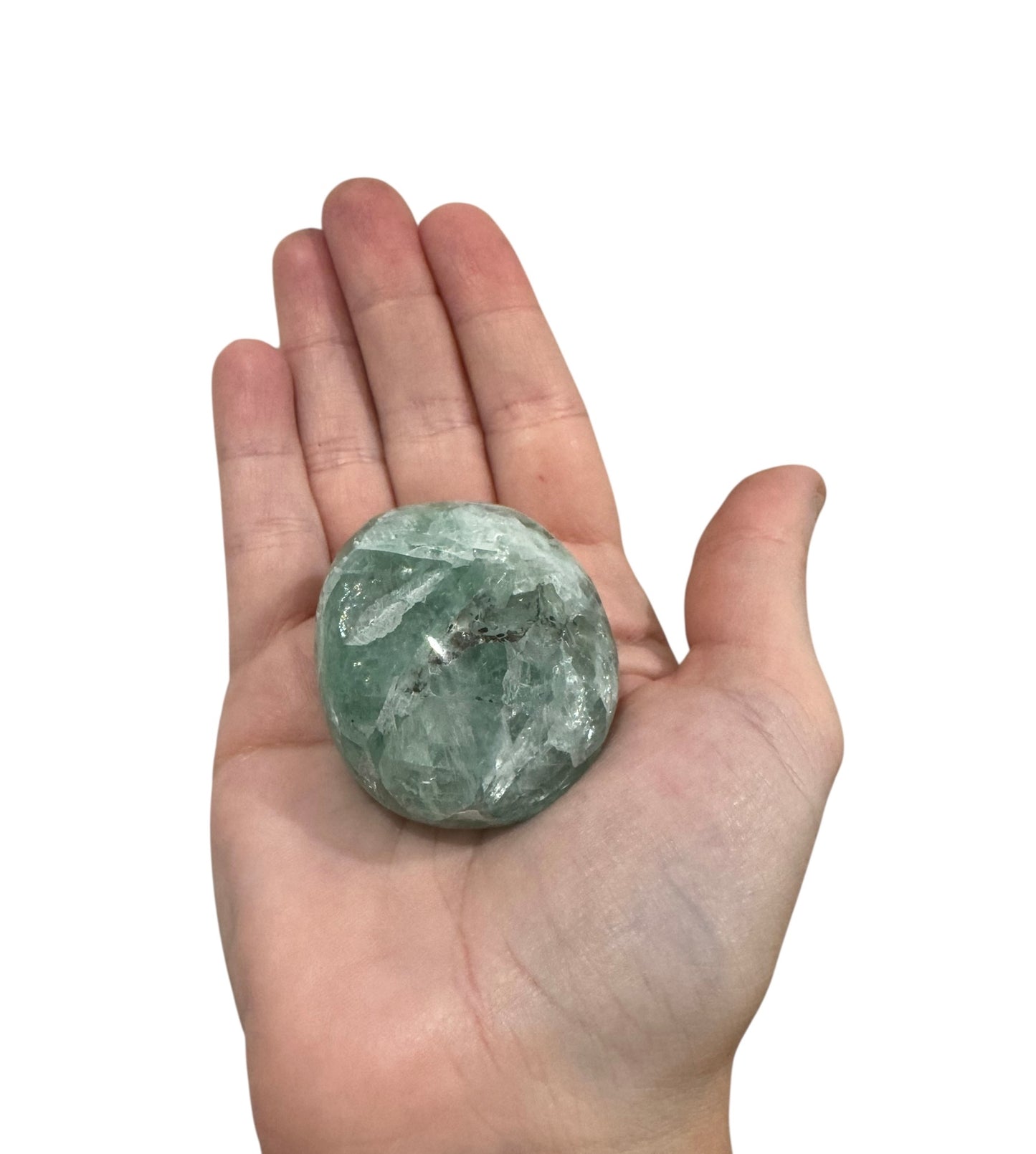Green Fluorite palmstone (A)