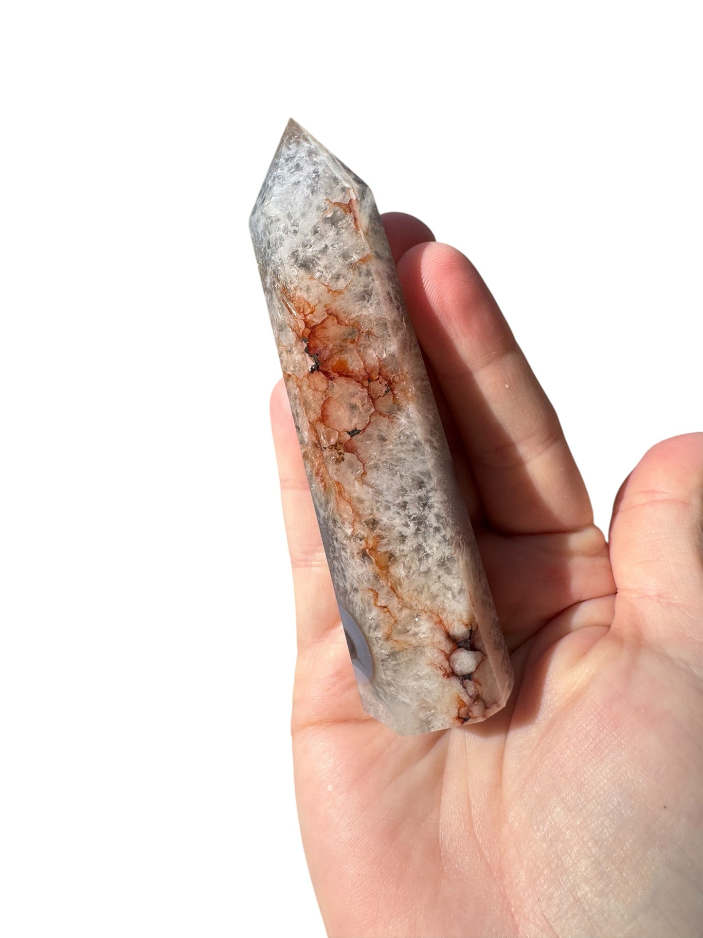 Blue Flower Agate Tower