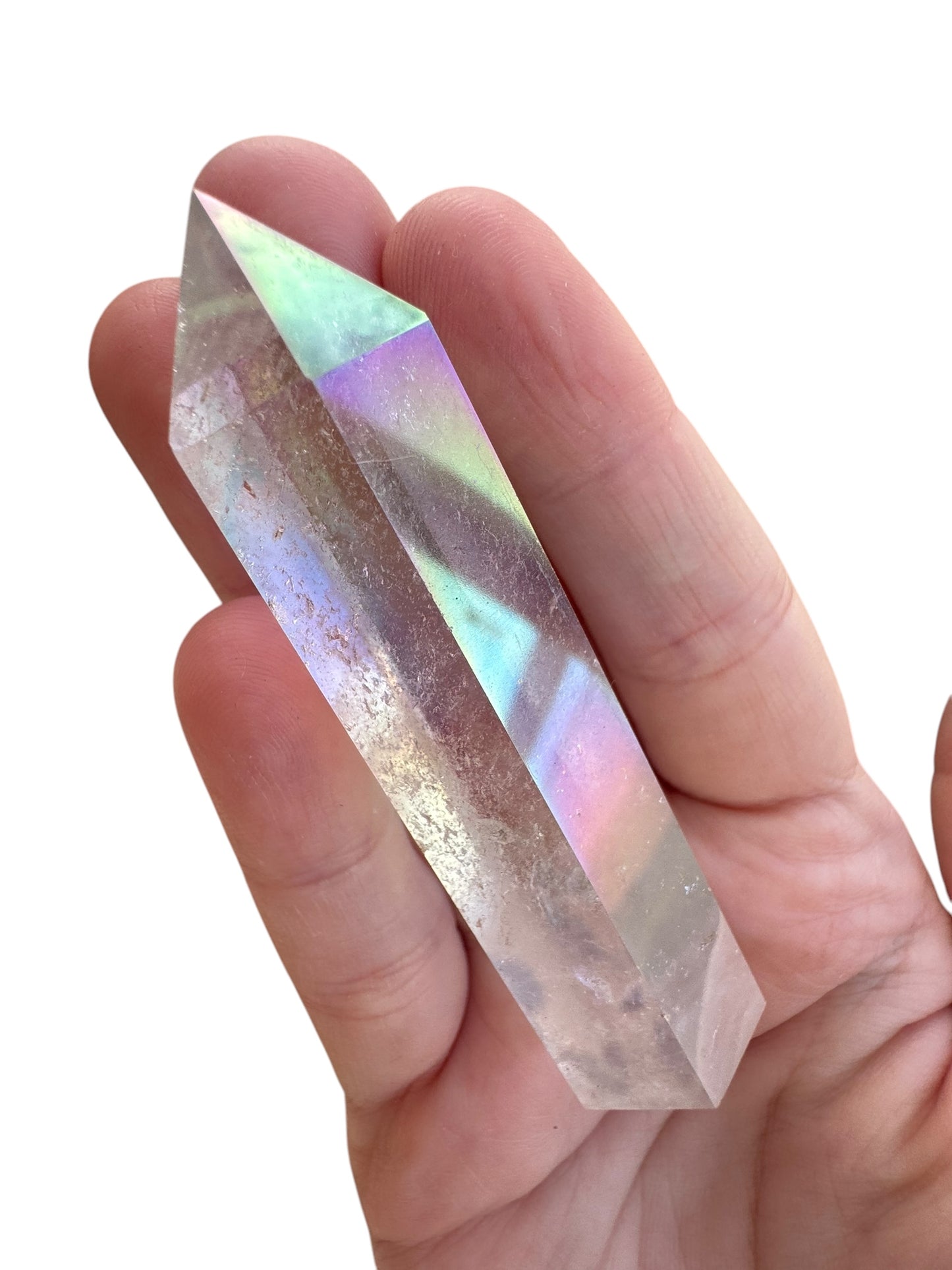 Clear Aura Quartz Tower