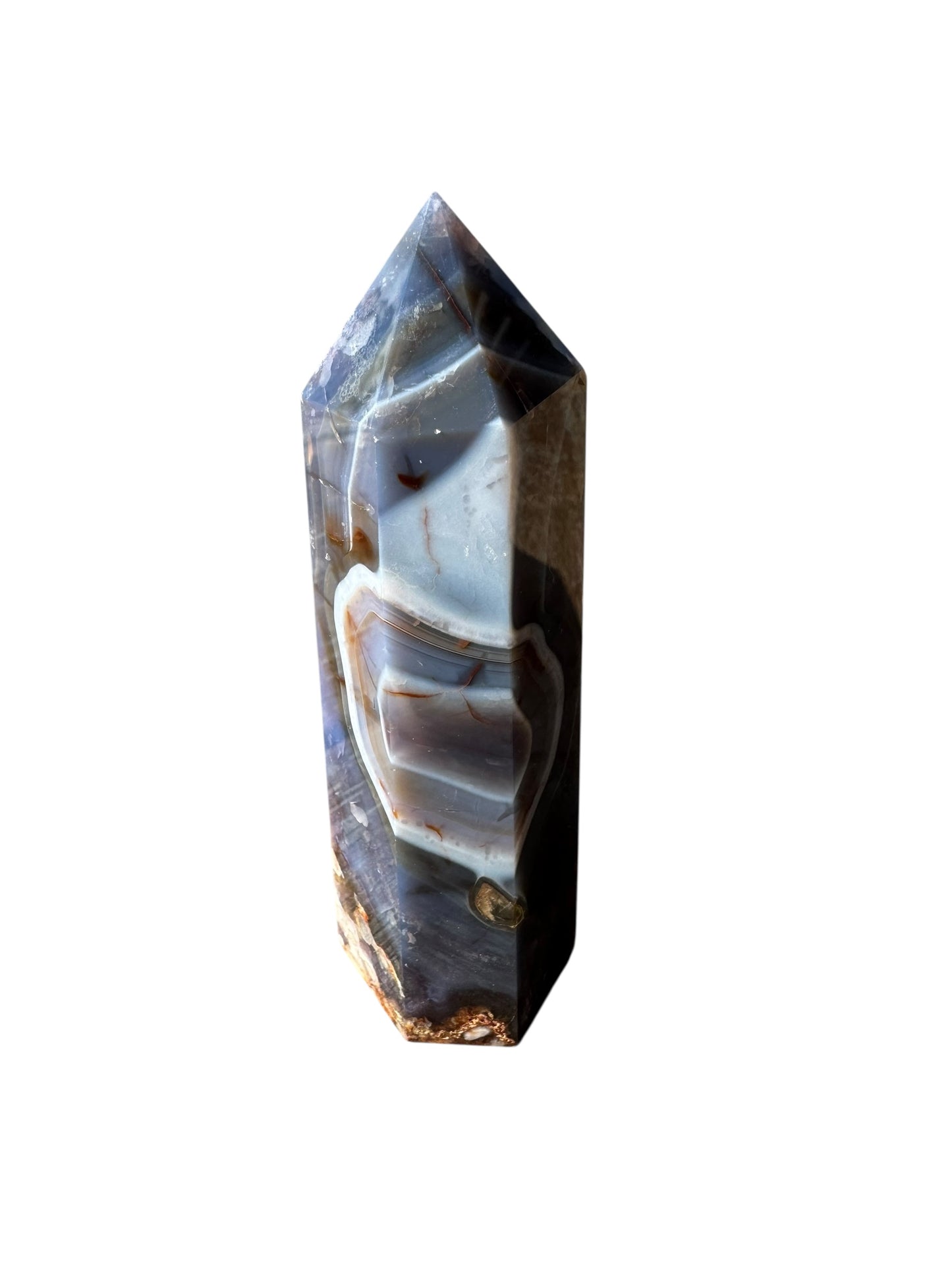 Blue Flower Agate Tower