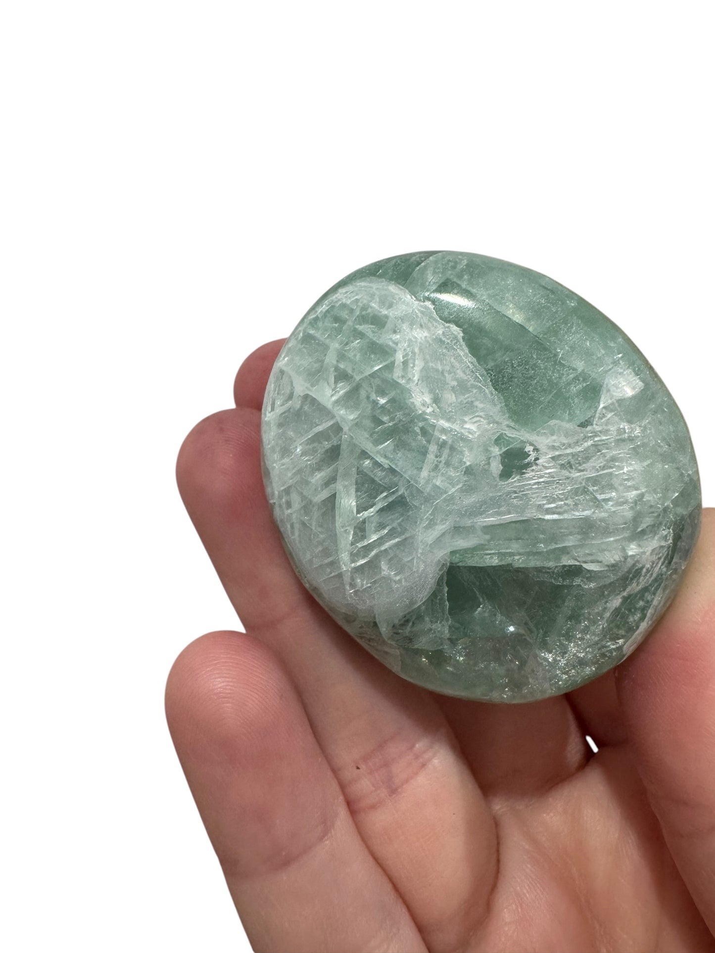 Green Fluorite palmstone (A)