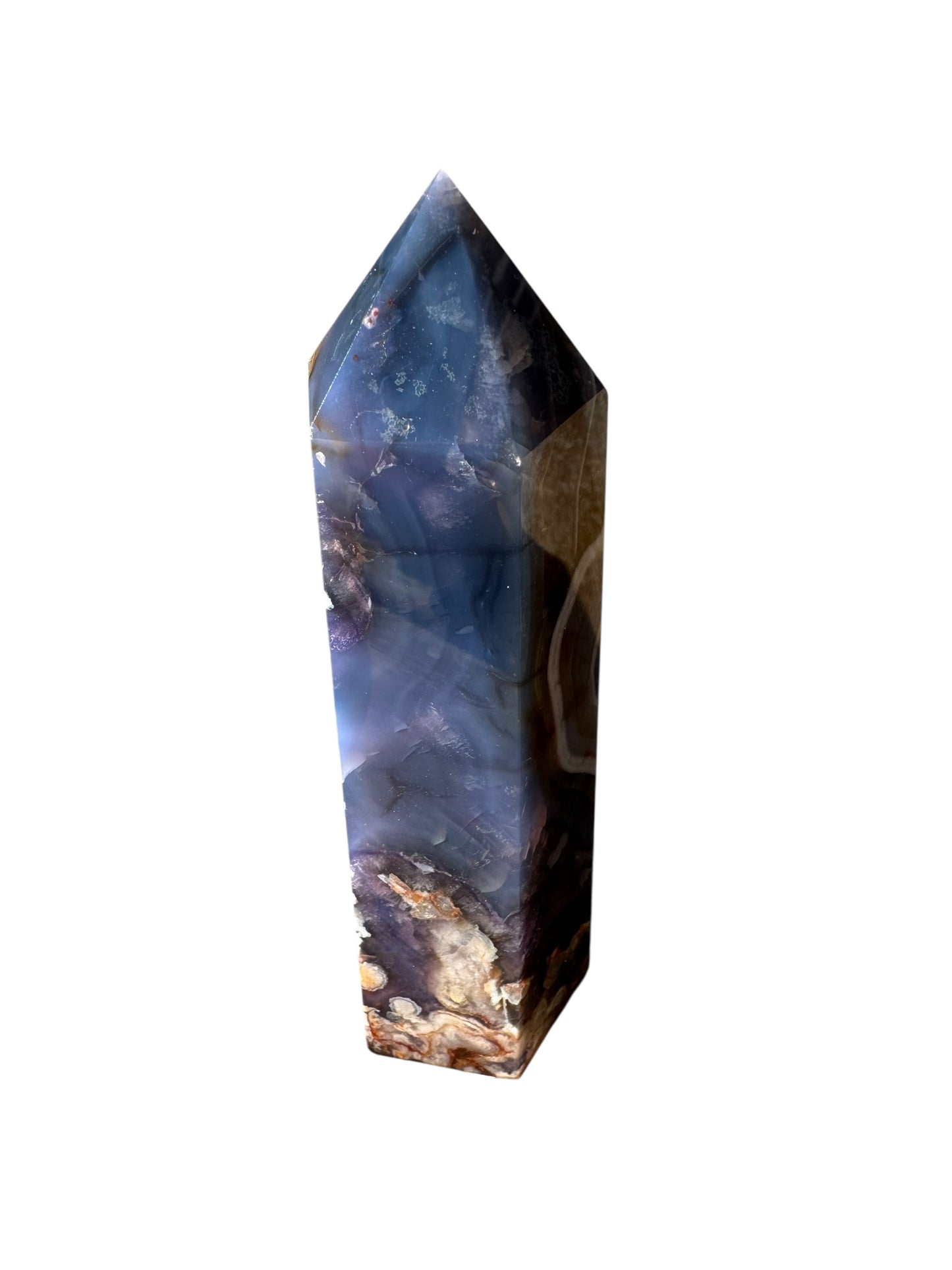 Blue Flower Agate Tower