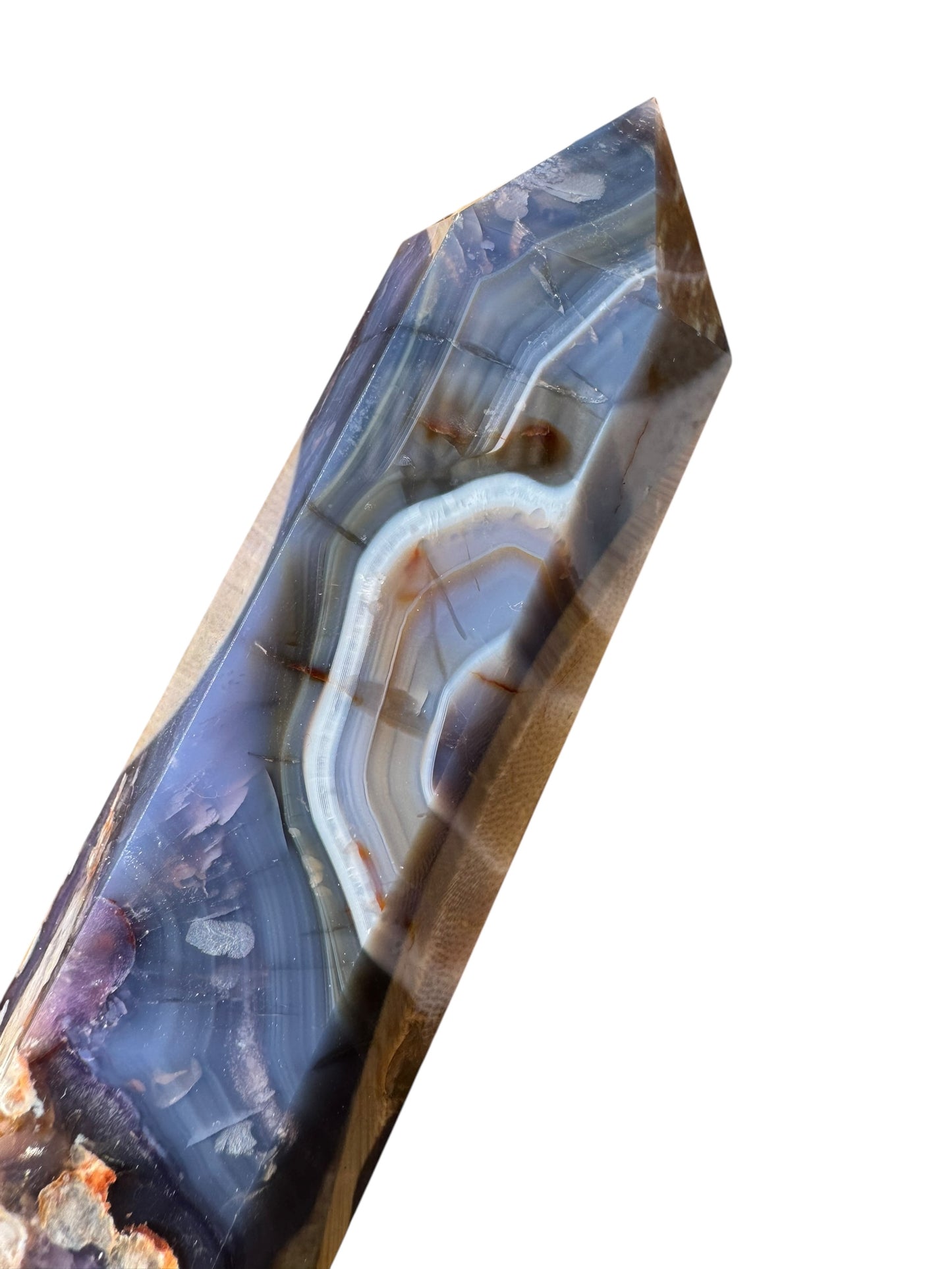Blue Flower Agate Tower