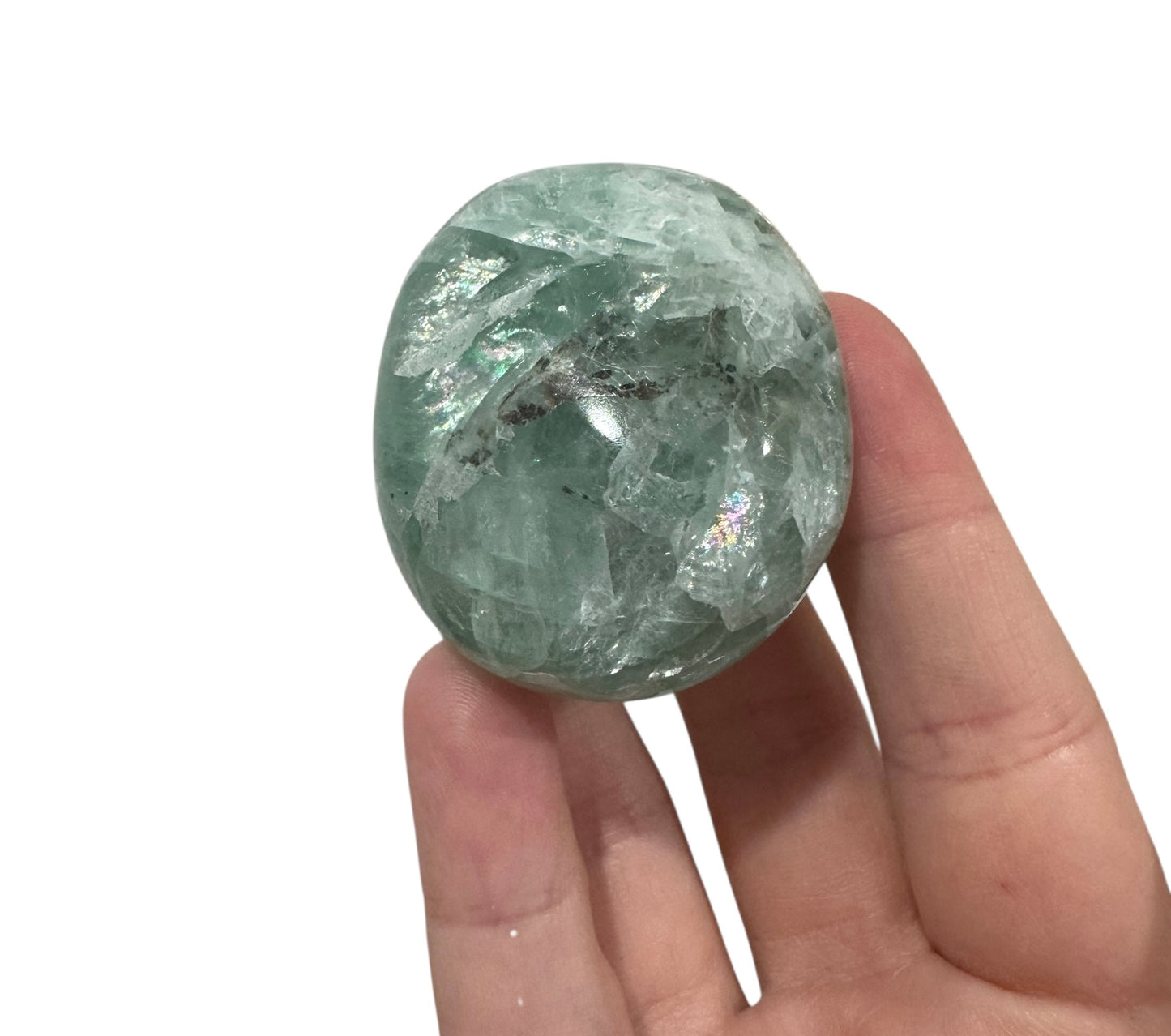 Green Fluorite palmstone (A)