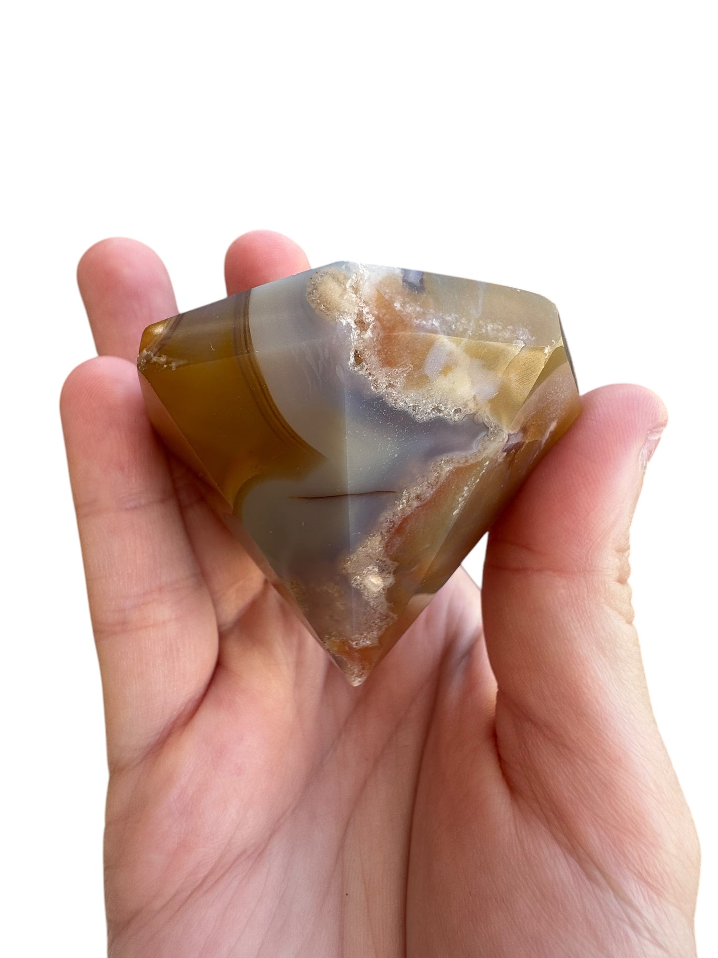 Flower Agate X Carnelian Diamond