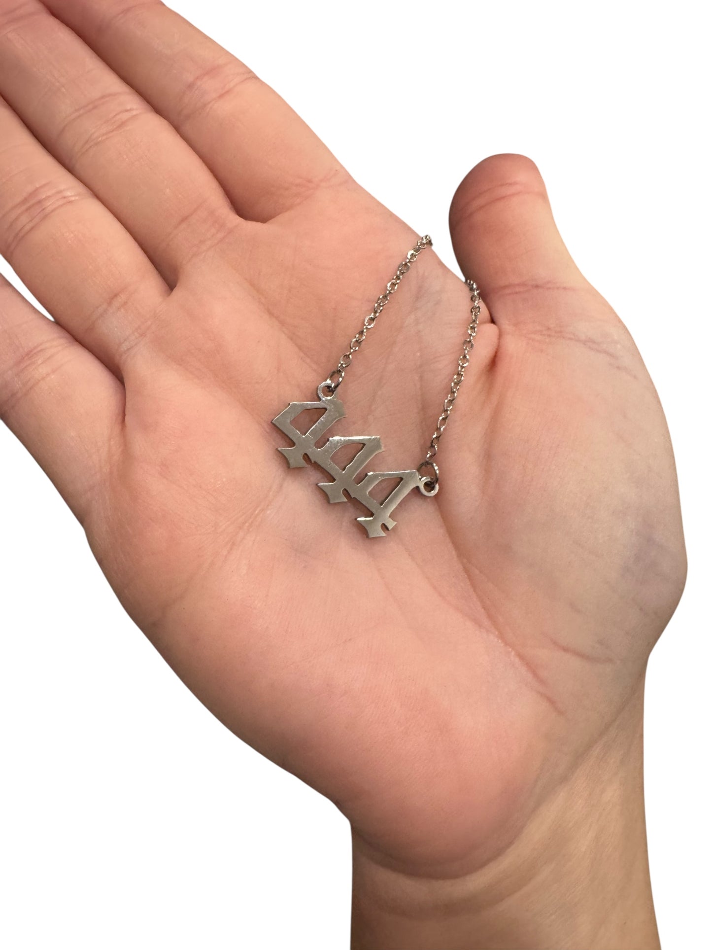 Angel Necklace (Silver) - “444”