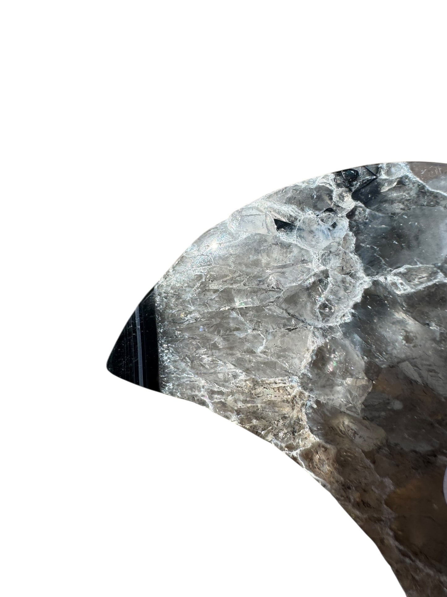 Black Agate Moon Carving