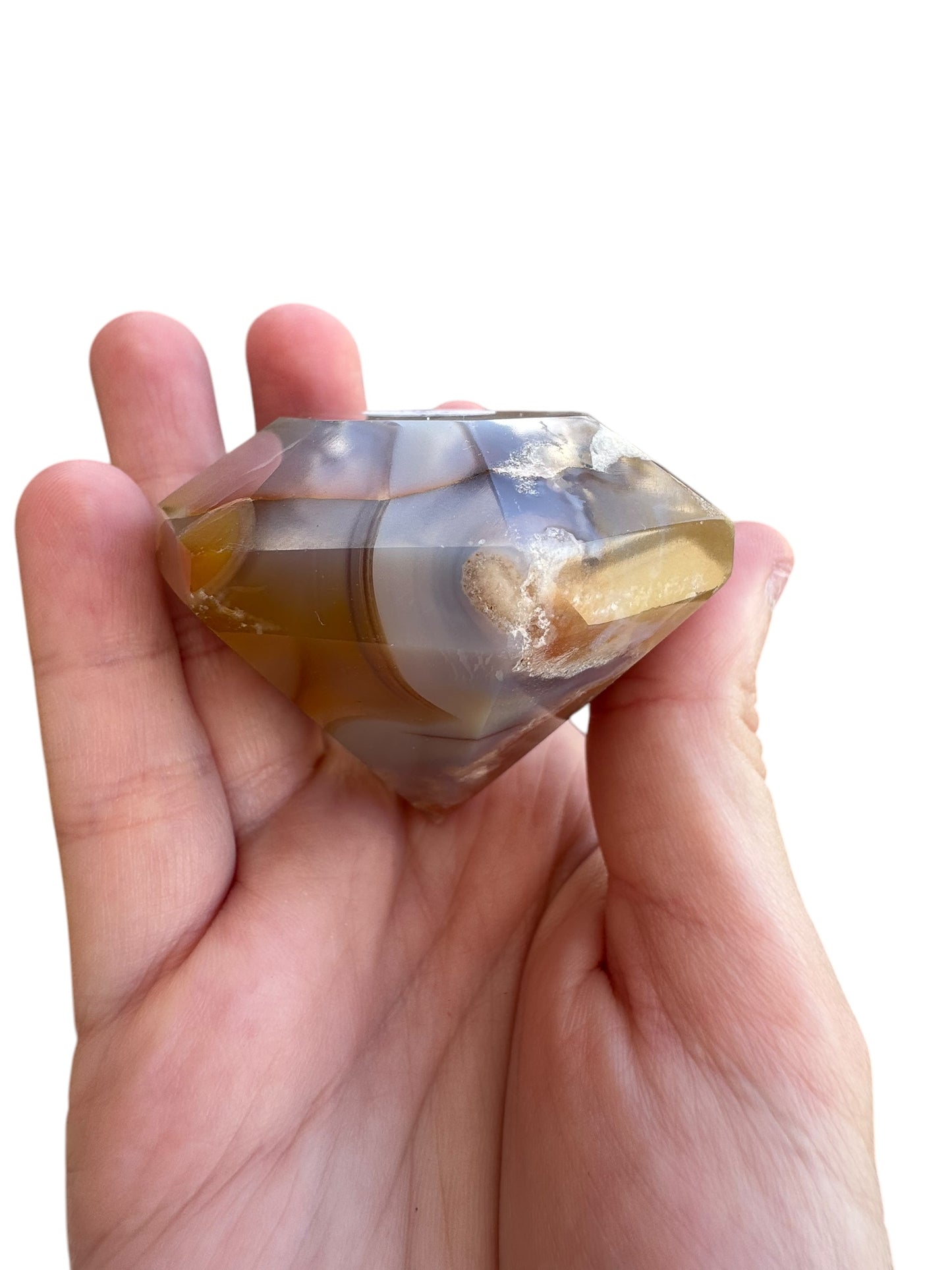 Flower Agate X Carnelian Diamond