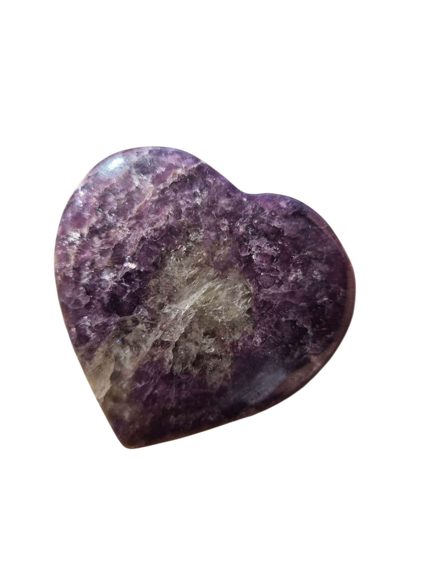 Lepidolite Heart Carving 124