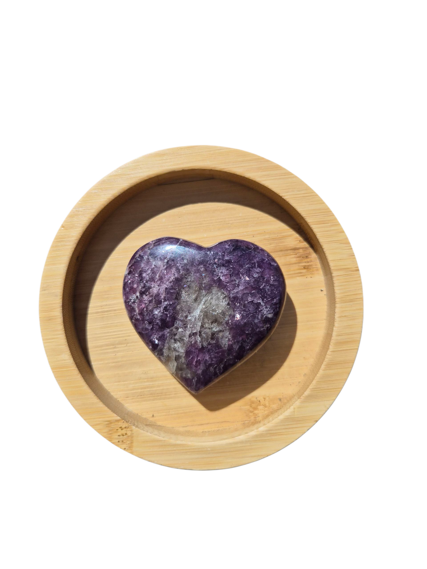 Lepidolite Heart Carving 124