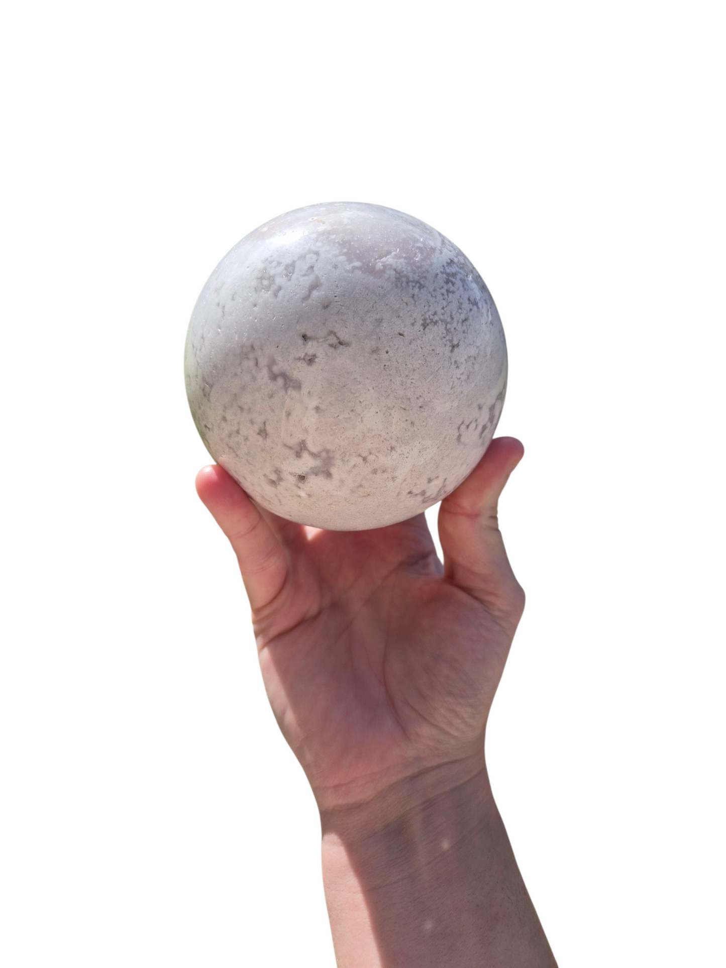 Flower Agate x Pink Amethyst Sphere