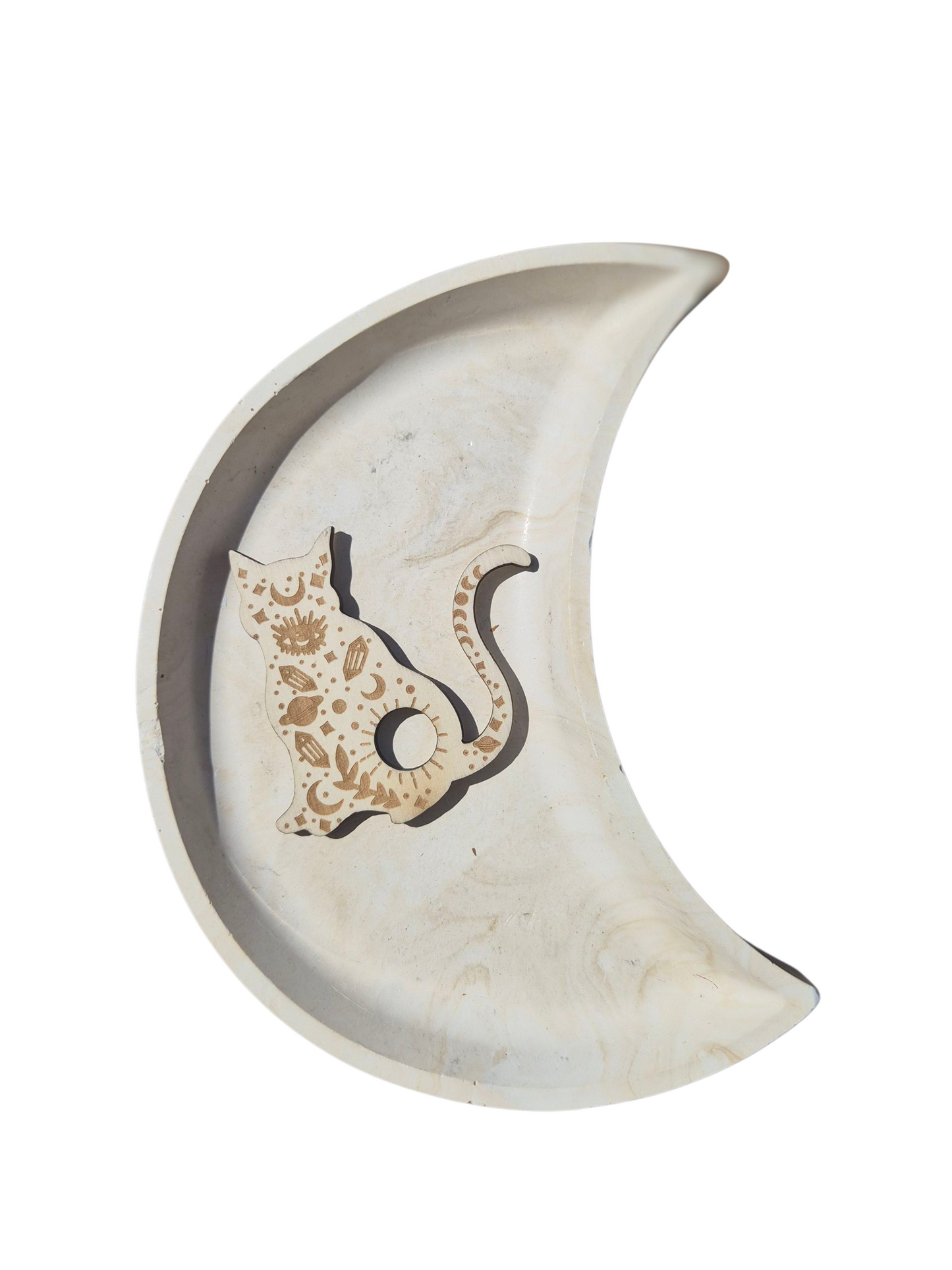 Sphere Stand - Wooden Cat