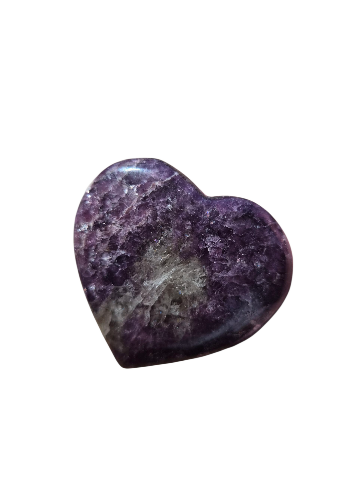 Lepidolite Heart Carving 124