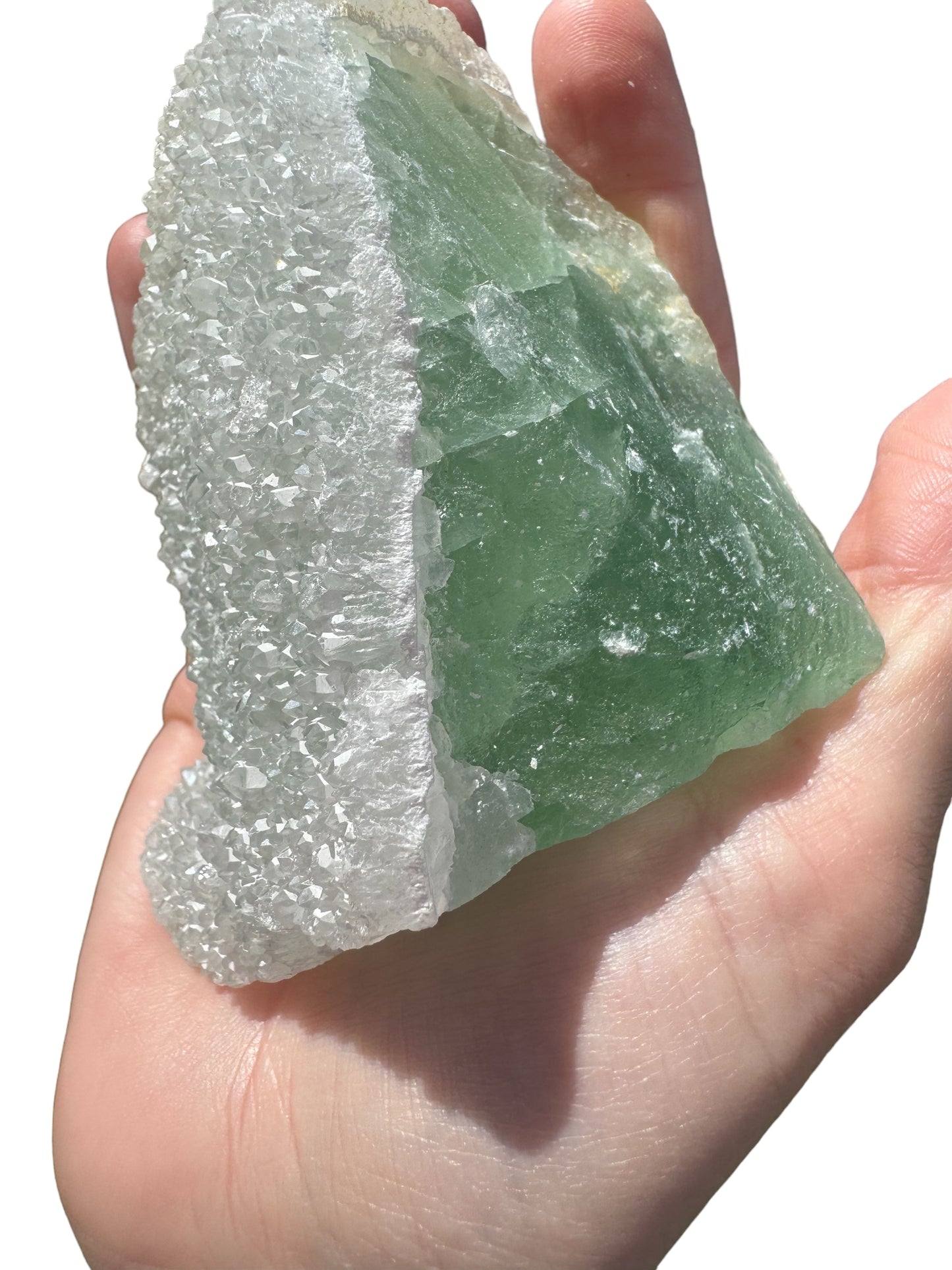 Green Fluorite With Quartz