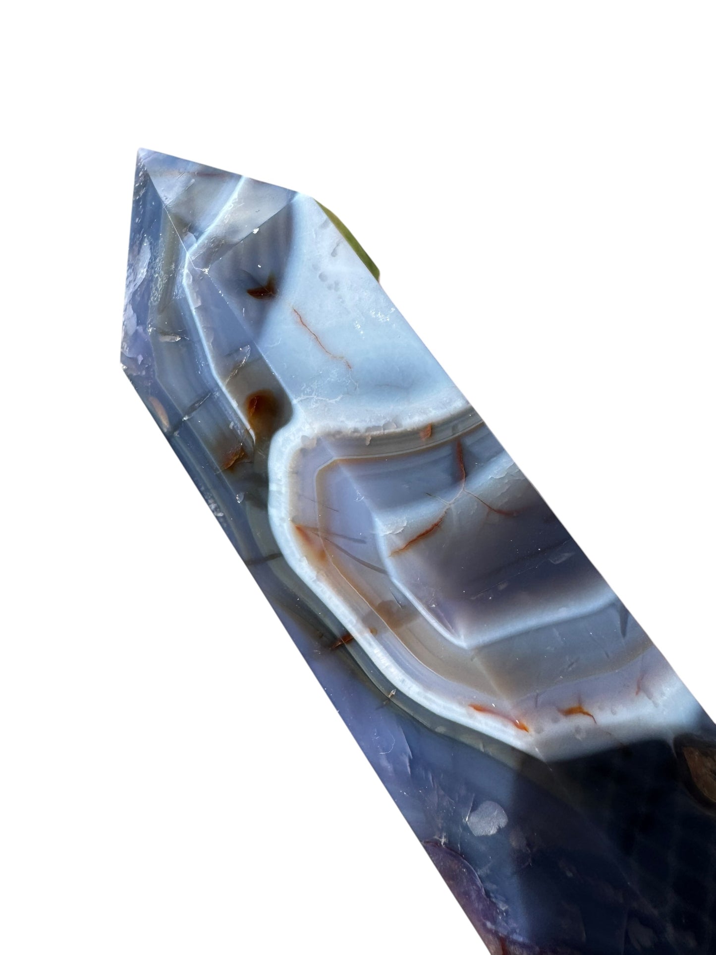 Blue Flower Agate Tower