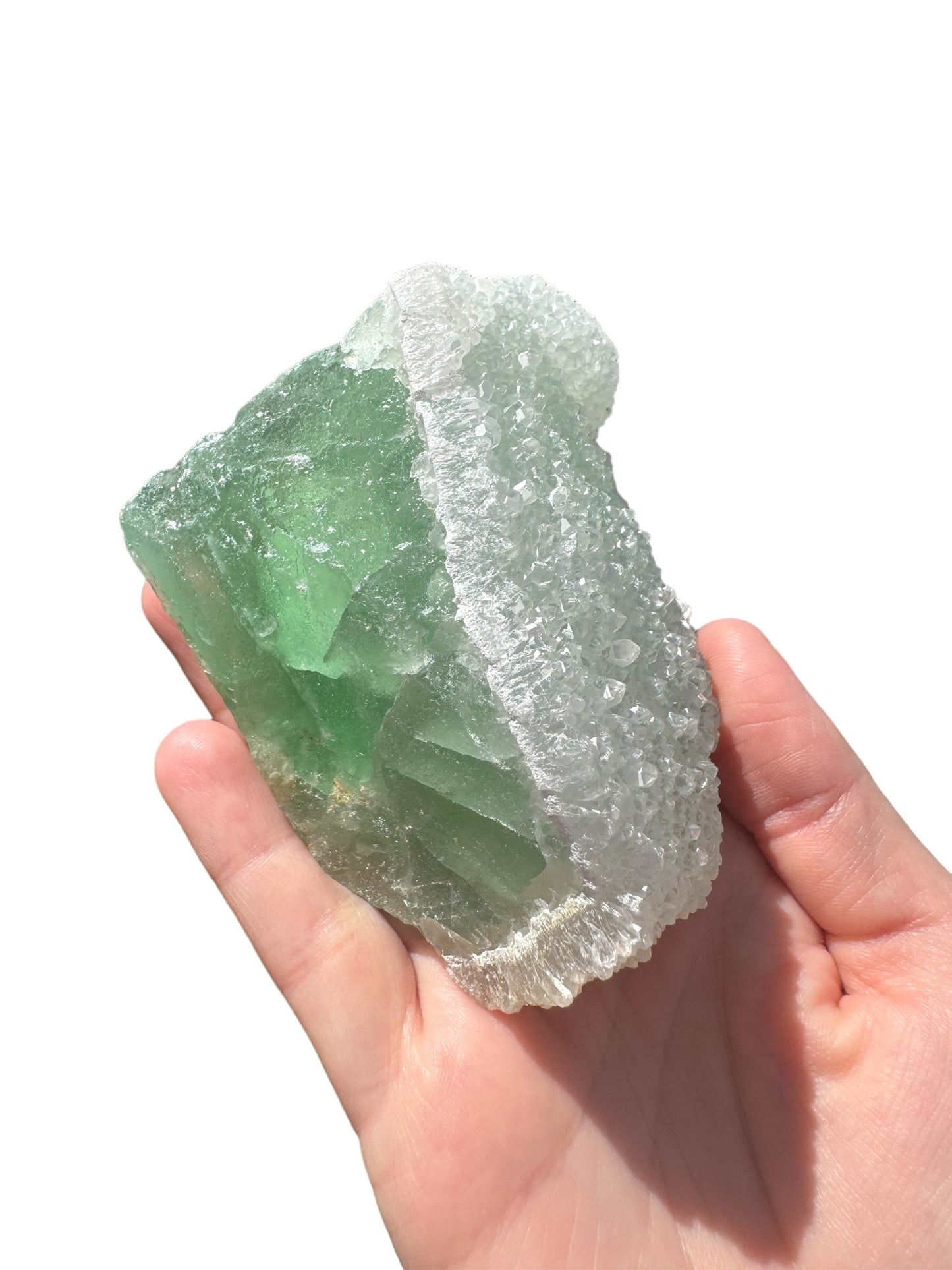 Green Fluorite With Quartz