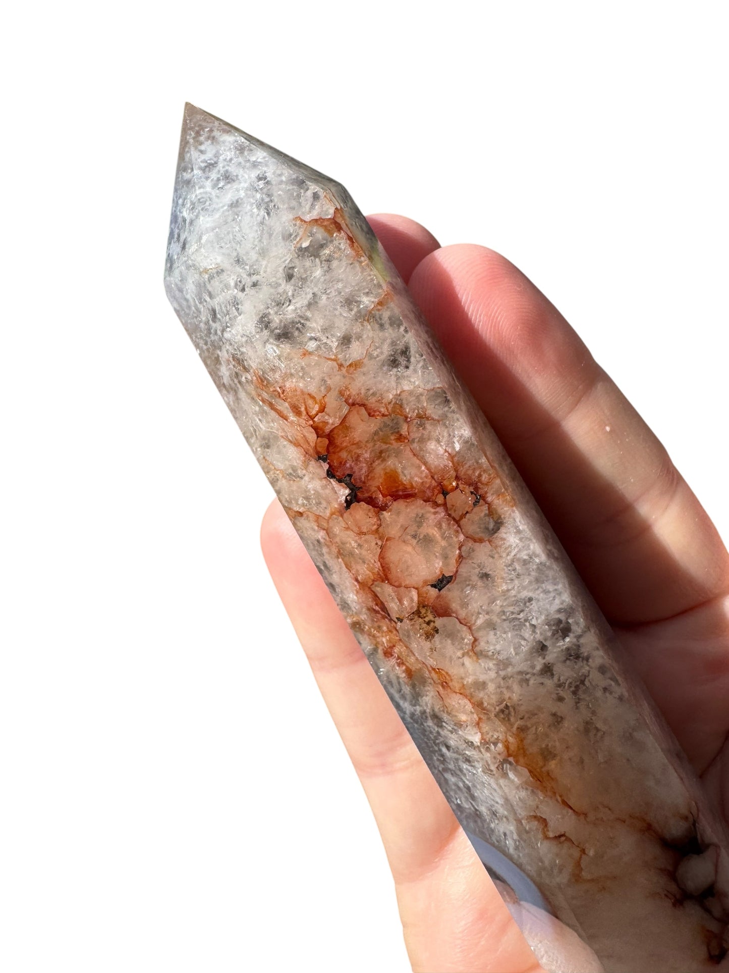Blue Flower Agate Tower