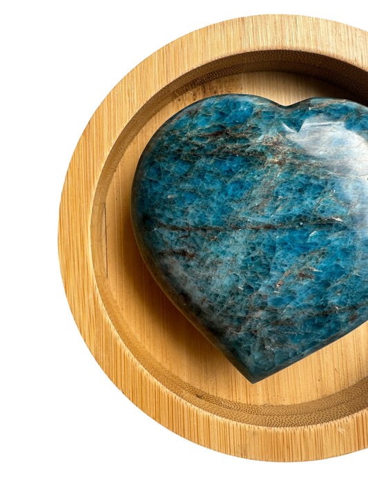 Blue Apatite Heart Carving