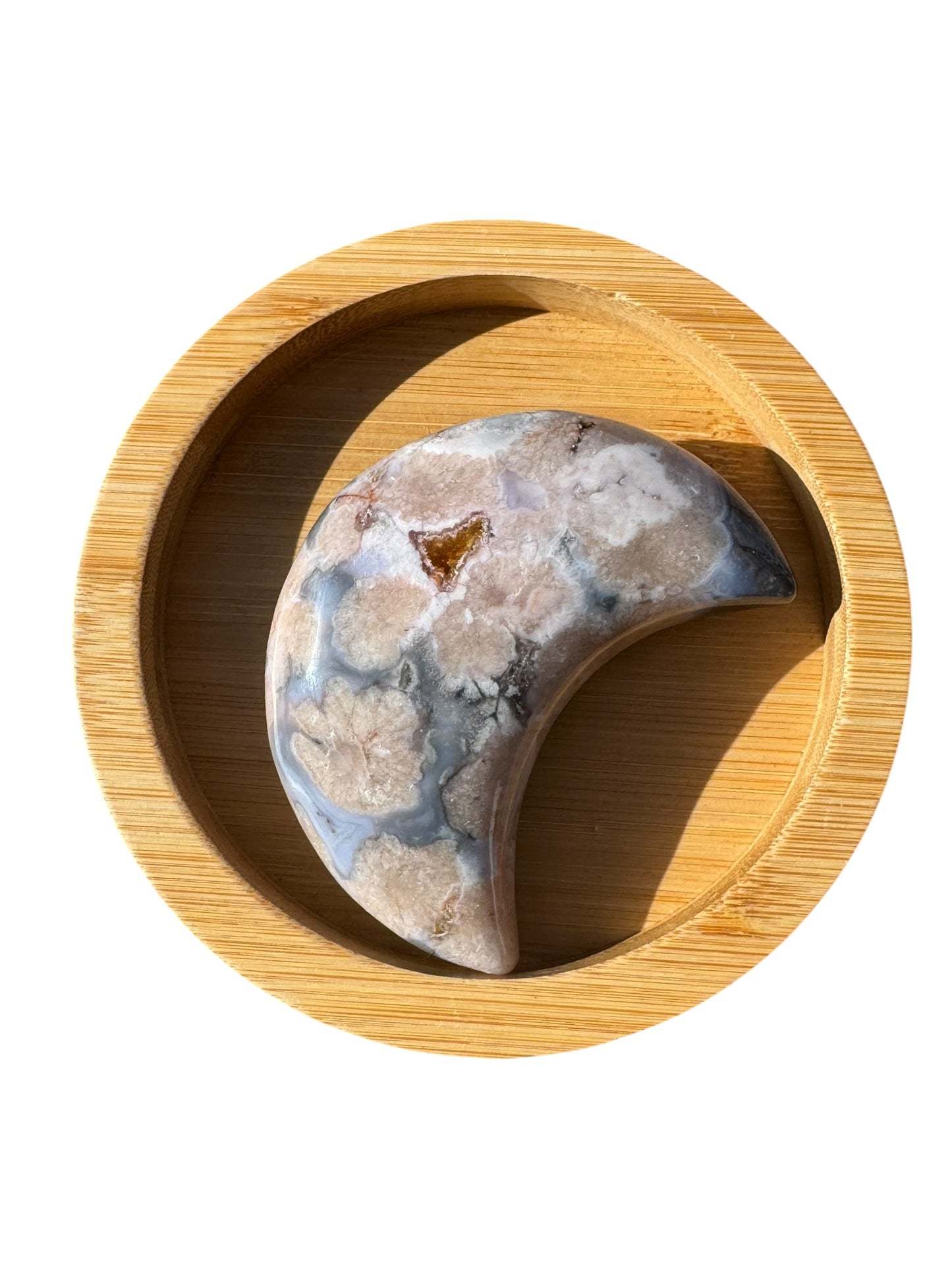 Blue Flower Agate Moon