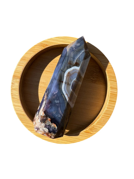 Blue Flower Agate Tower