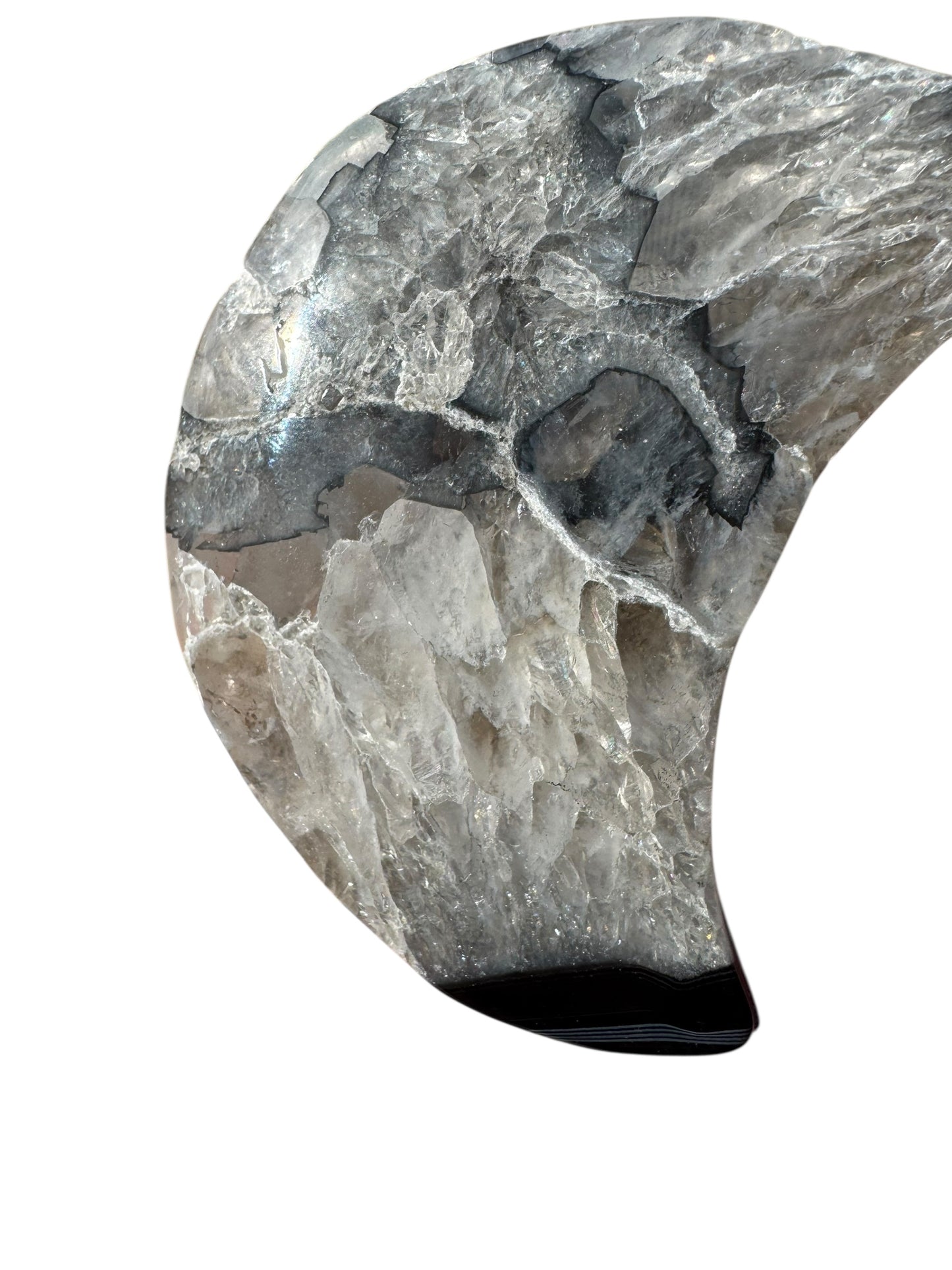 Black Agate Moon Carving