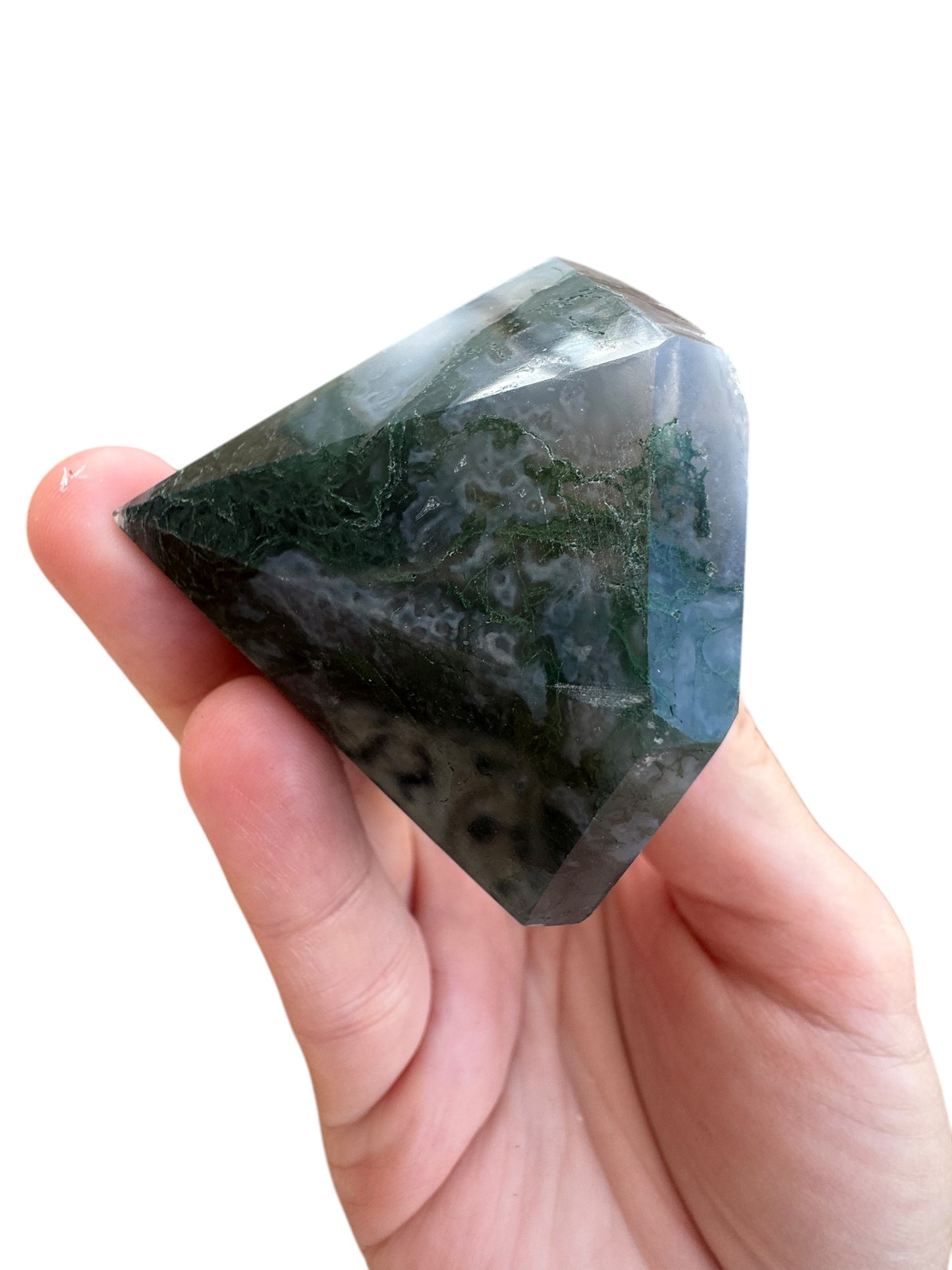 Moss Agate Diamond Carving