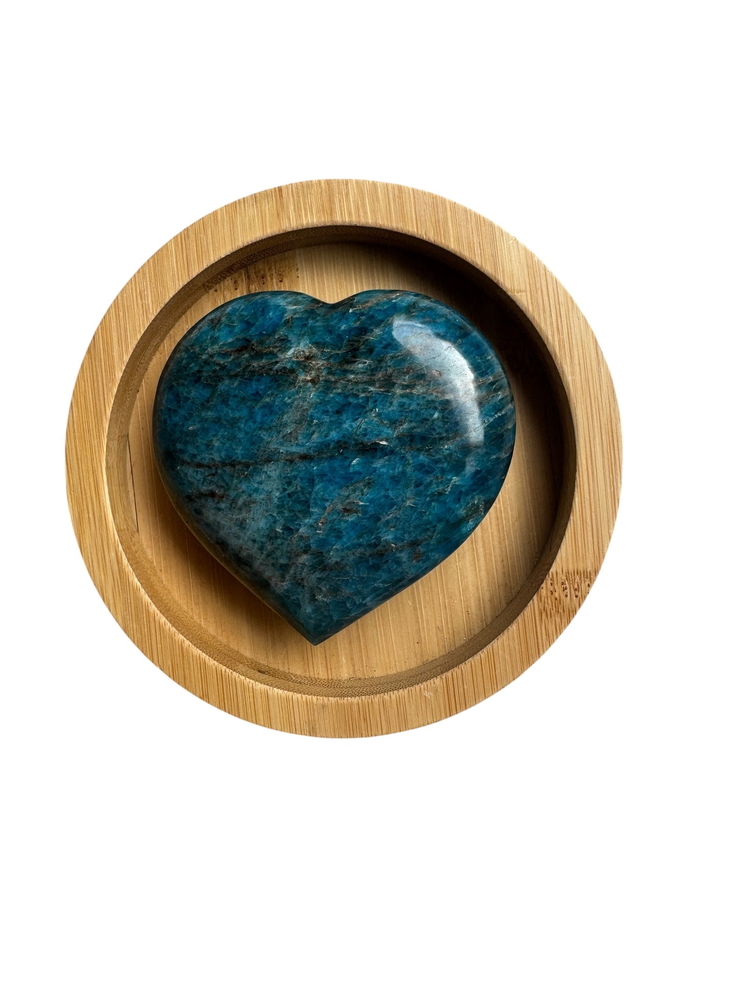 Blue Apatite Heart Carving
