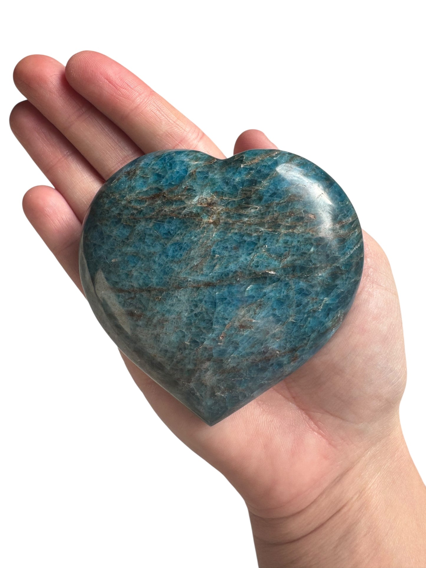 Blue Apatite Heart Carving