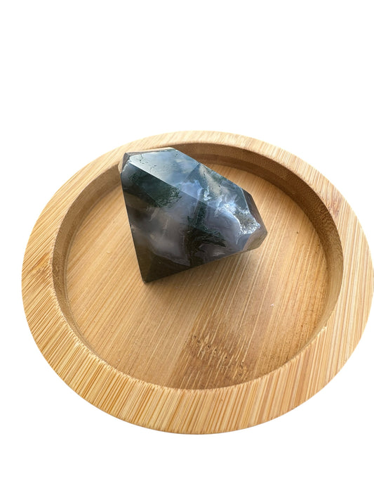 Moss Agate Diamond Carving