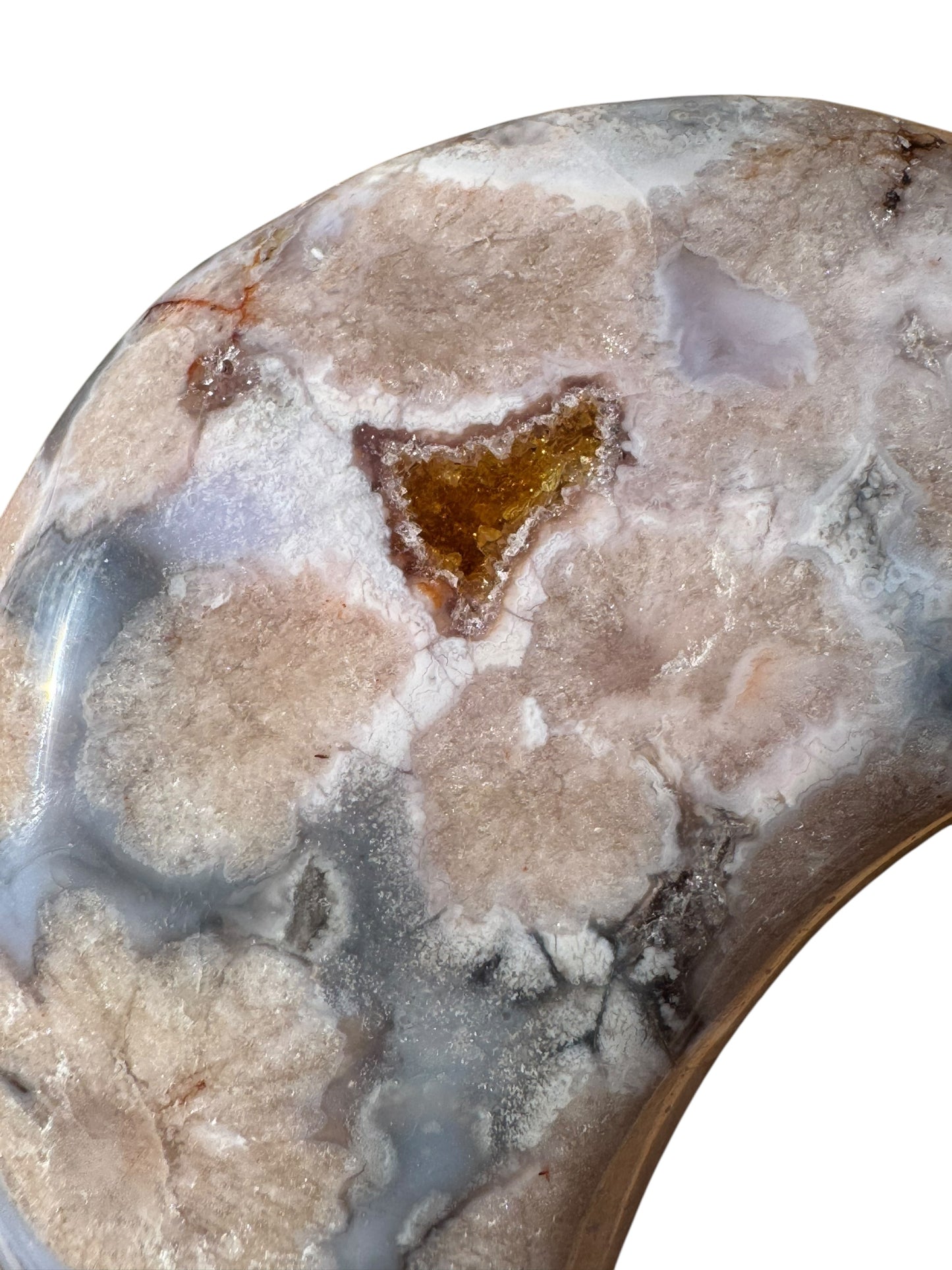 Blue Flower Agate Moon