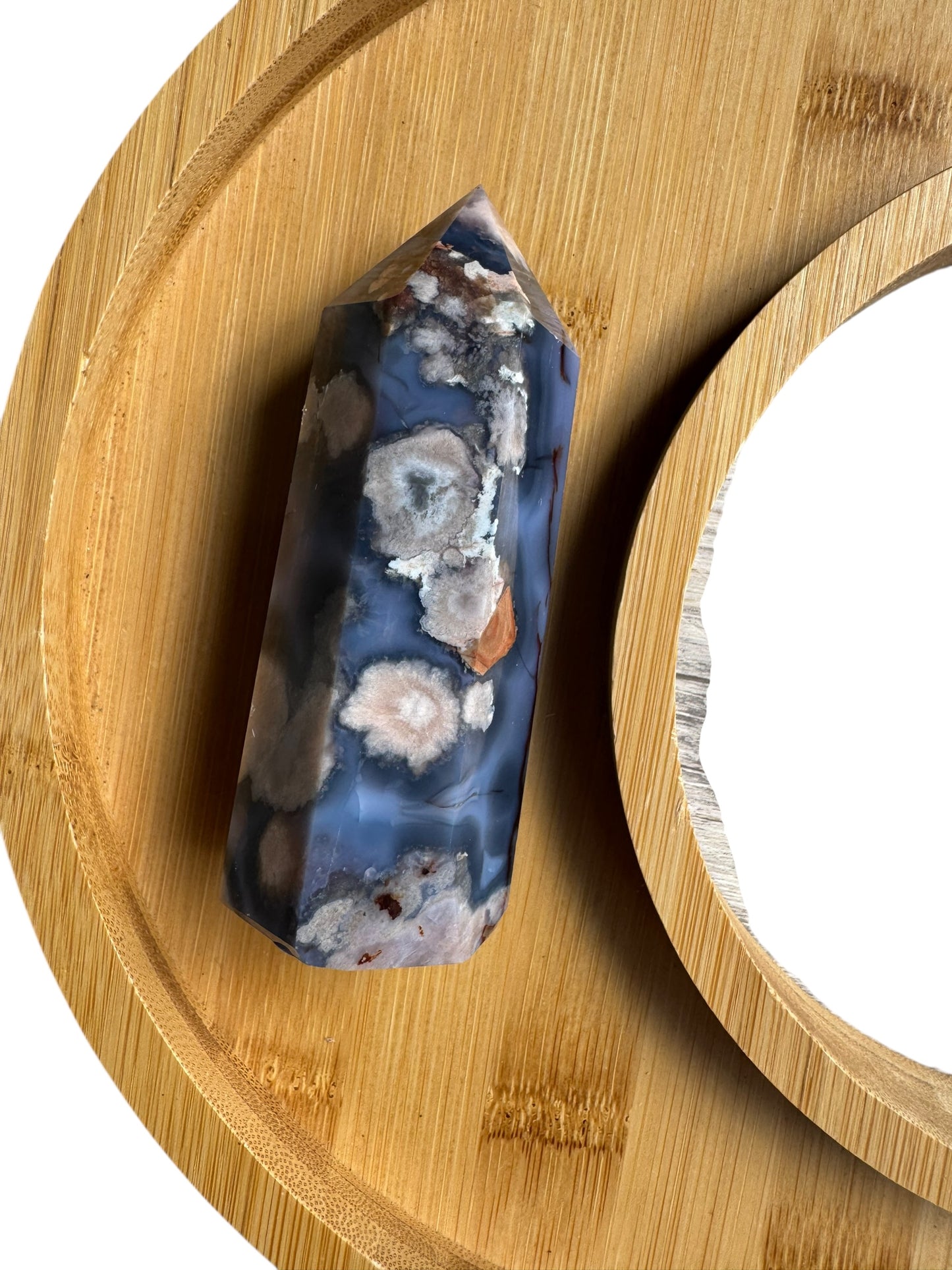 Blue Flower Agate Tower