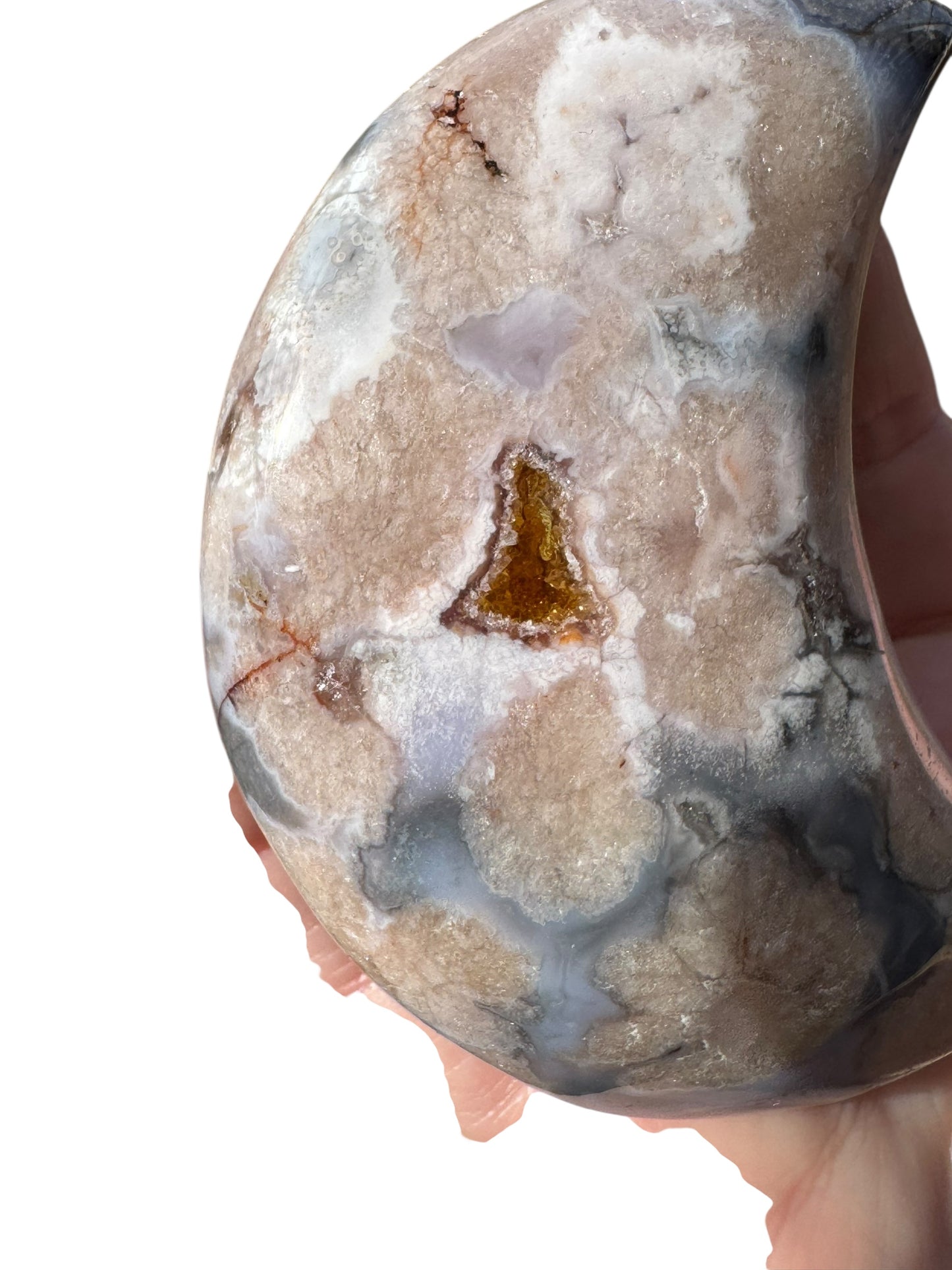 Blue Flower Agate Moon