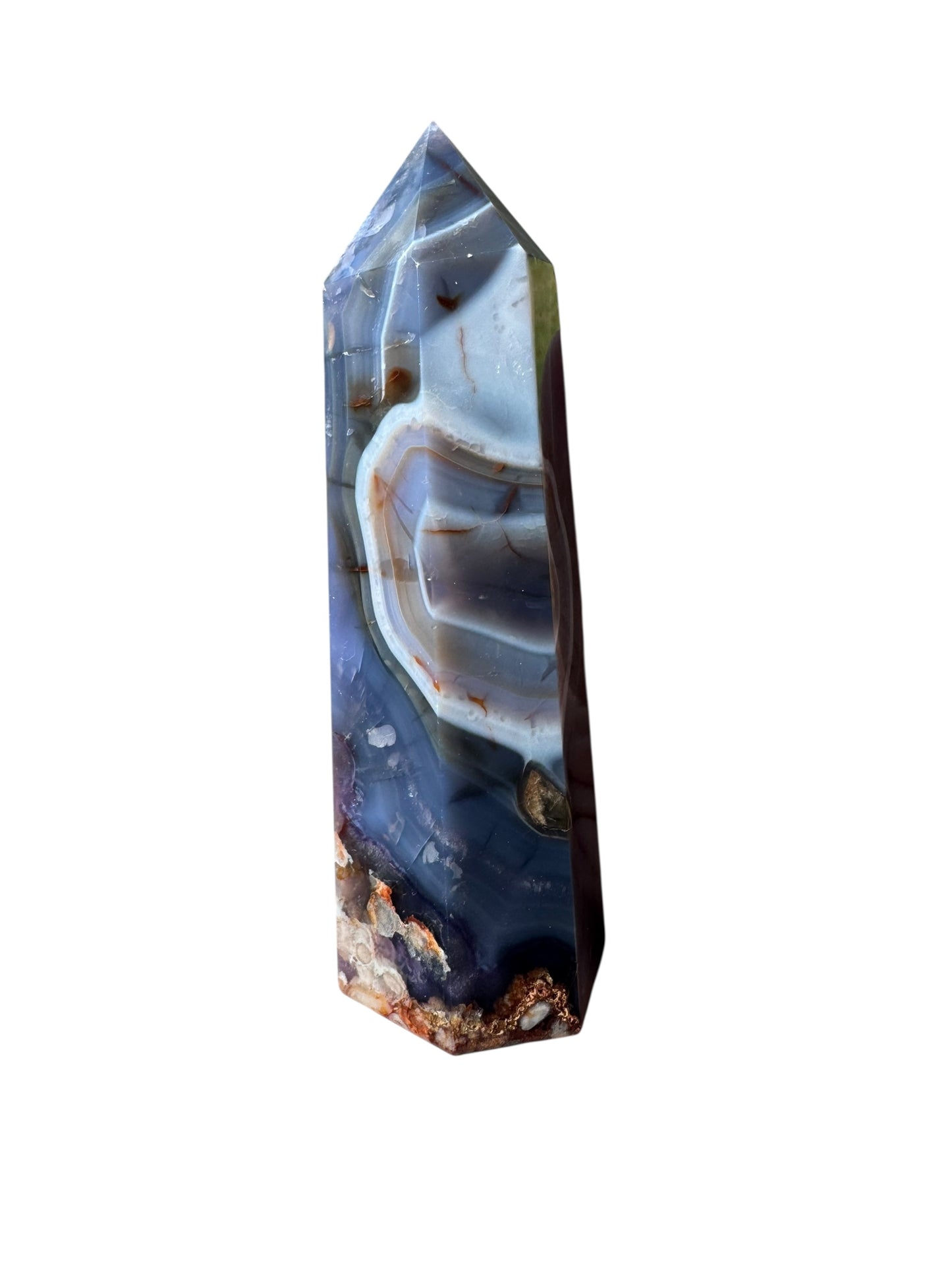 Blue Flower Agate Tower