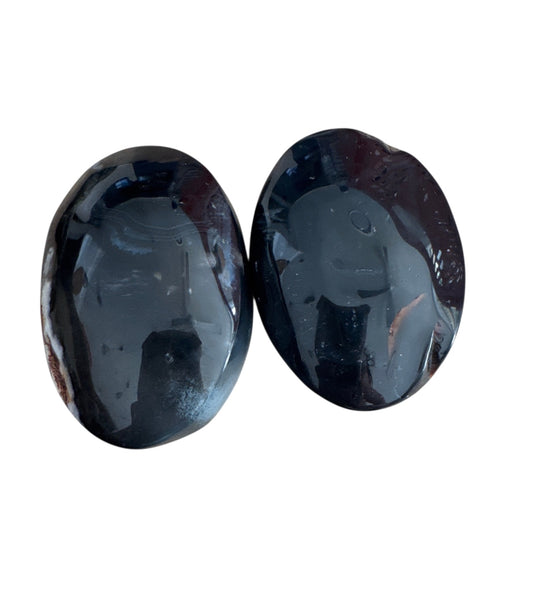 Black Agate Palmstone (b)