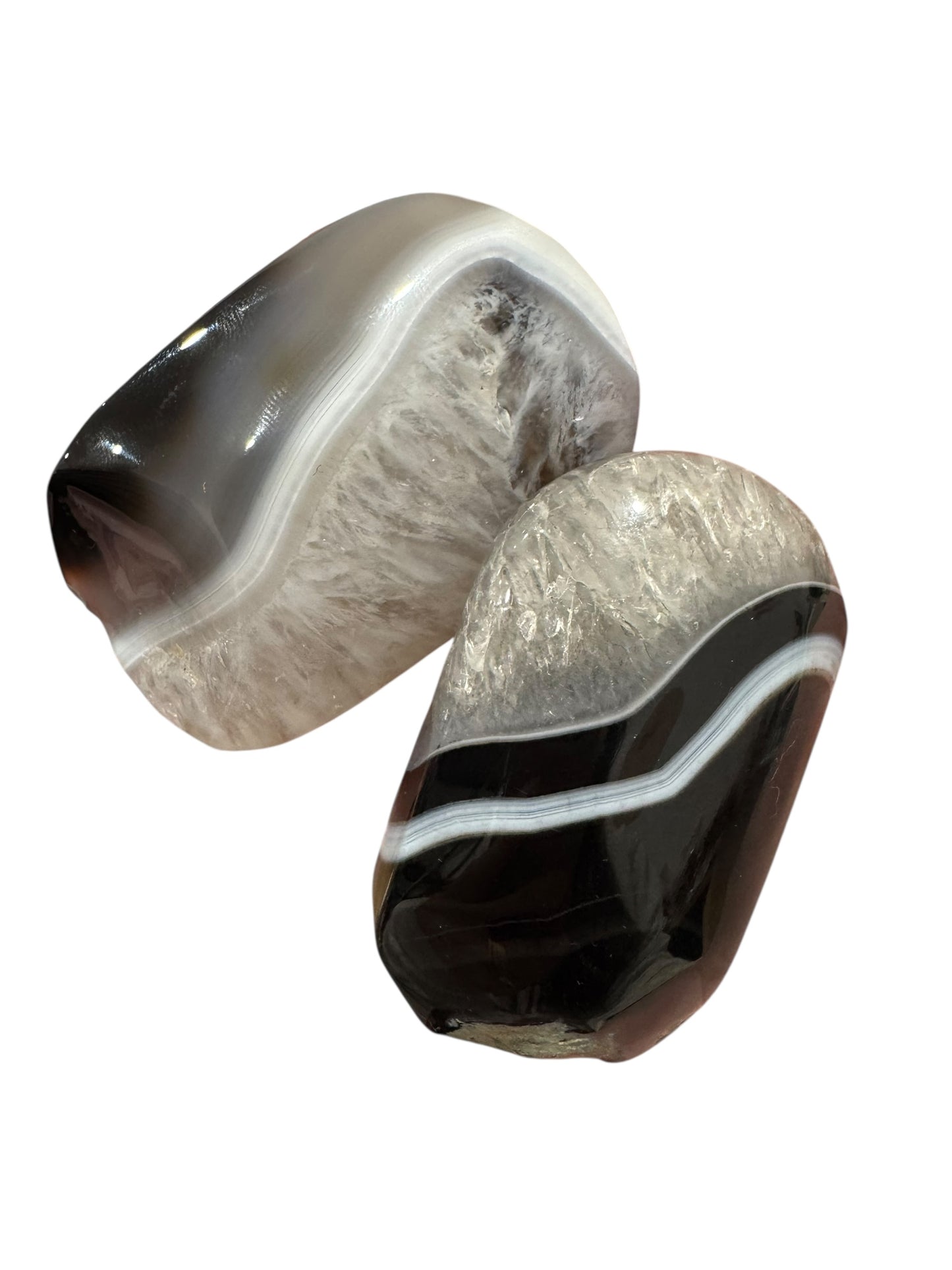 Black Agate Quartz Palmstone