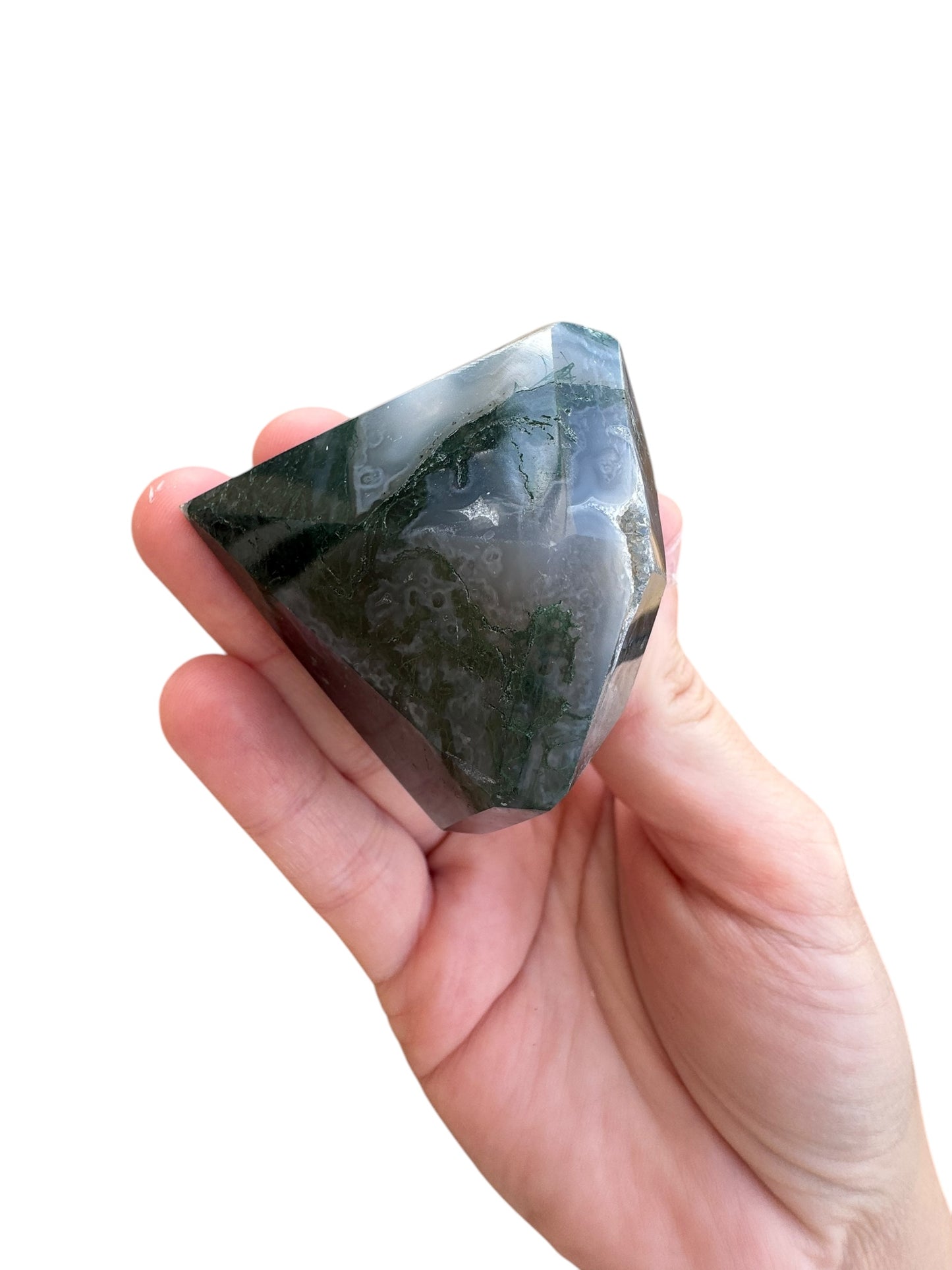 Moss Agate Diamond Carving