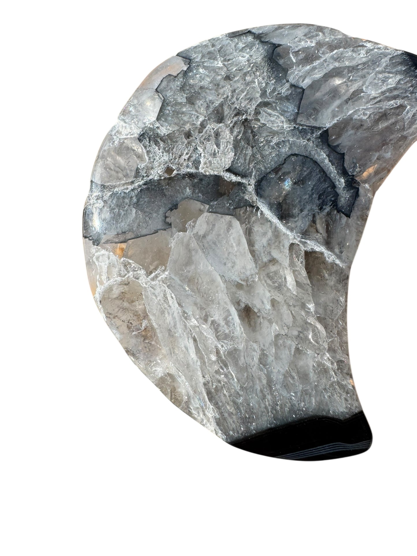 Black Agate Moon Carving