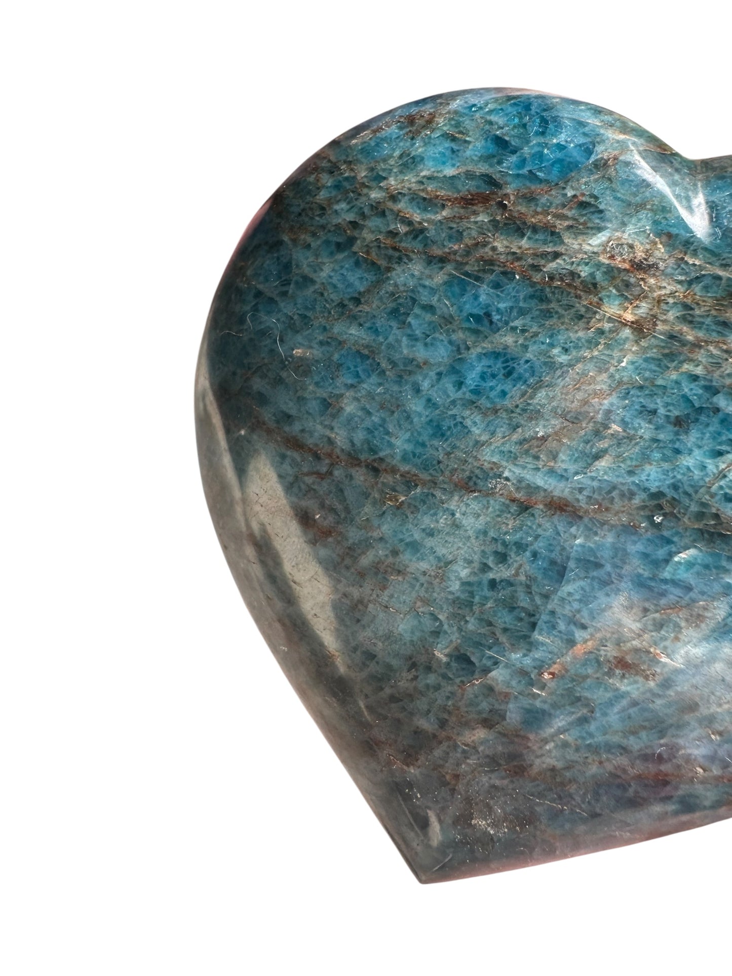 Blue Apatite Heart Carving