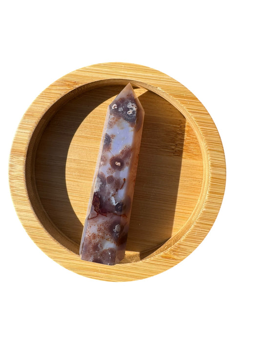 Blue Flower Agate Tower