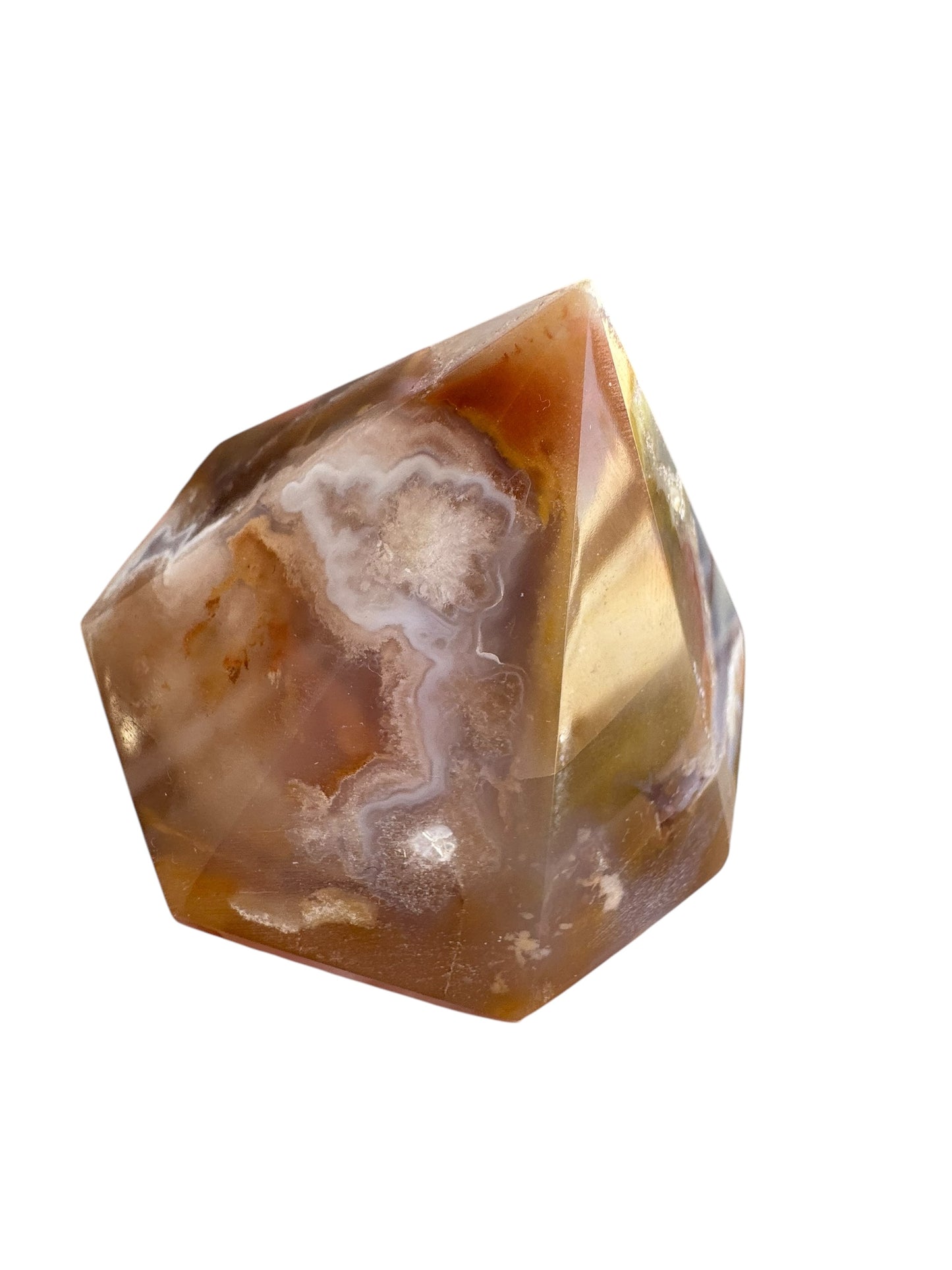 Flower Agate X Carnelian Diamond