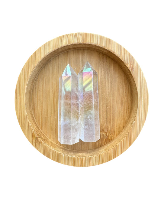 Clear Aura Quartz Tower