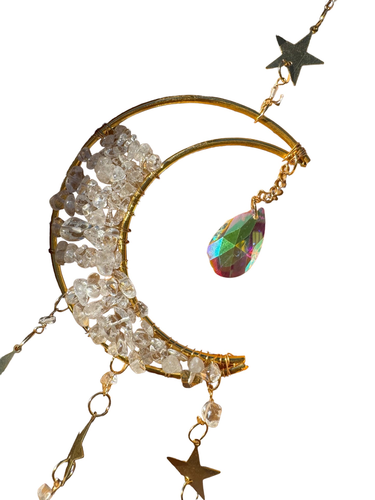 Clear Quartz Moon Sun catcher