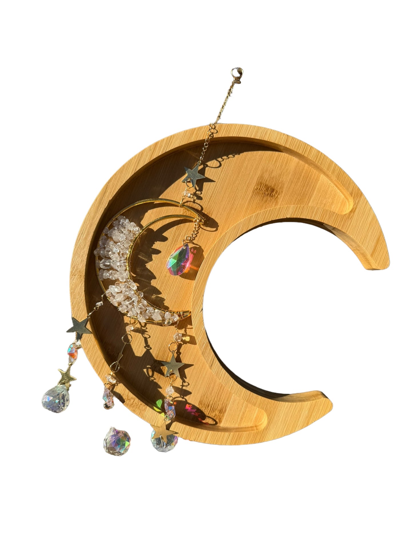 Clear Quartz Moon Sun catcher