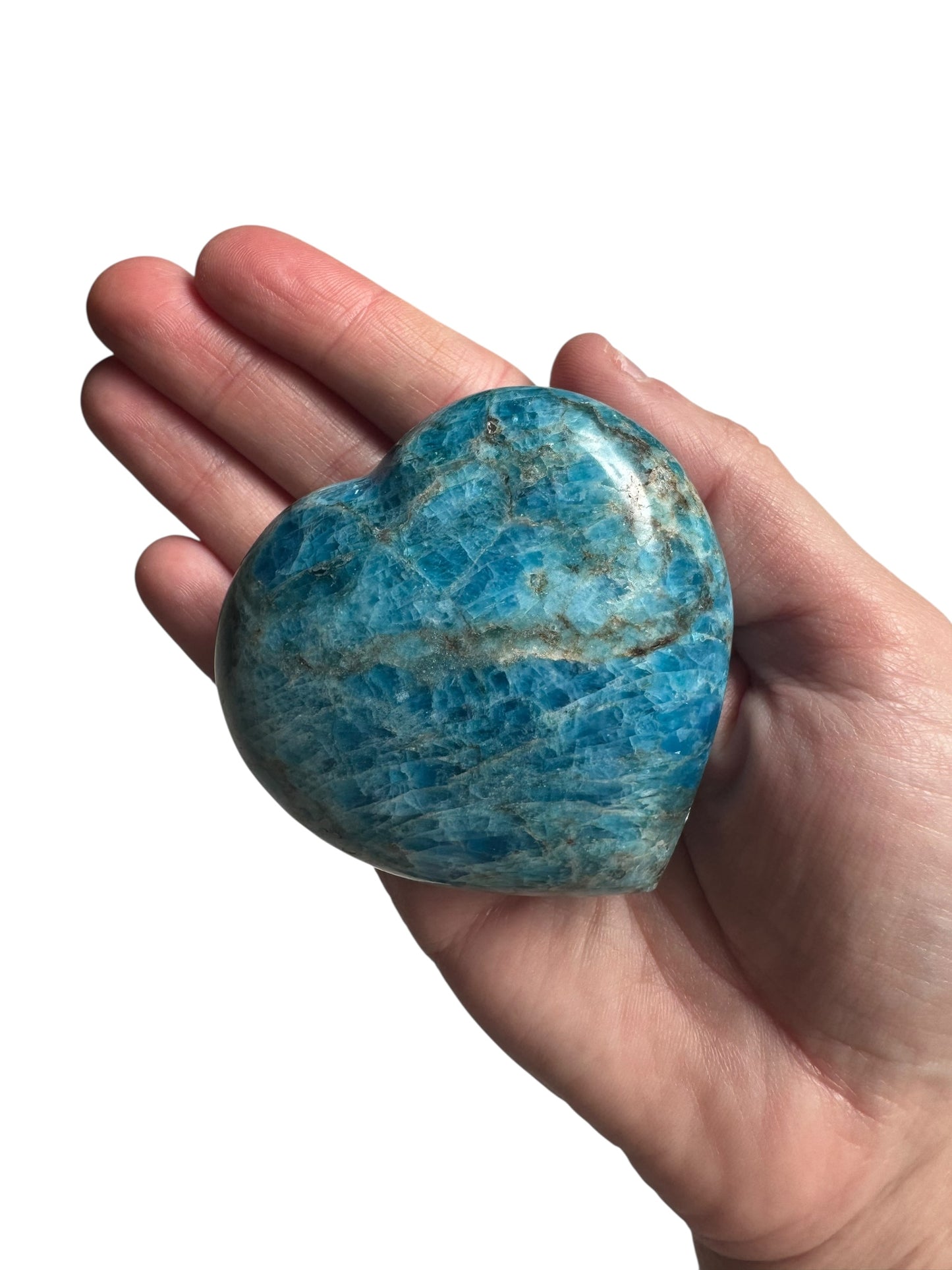 Blue Apaite Heart Carving