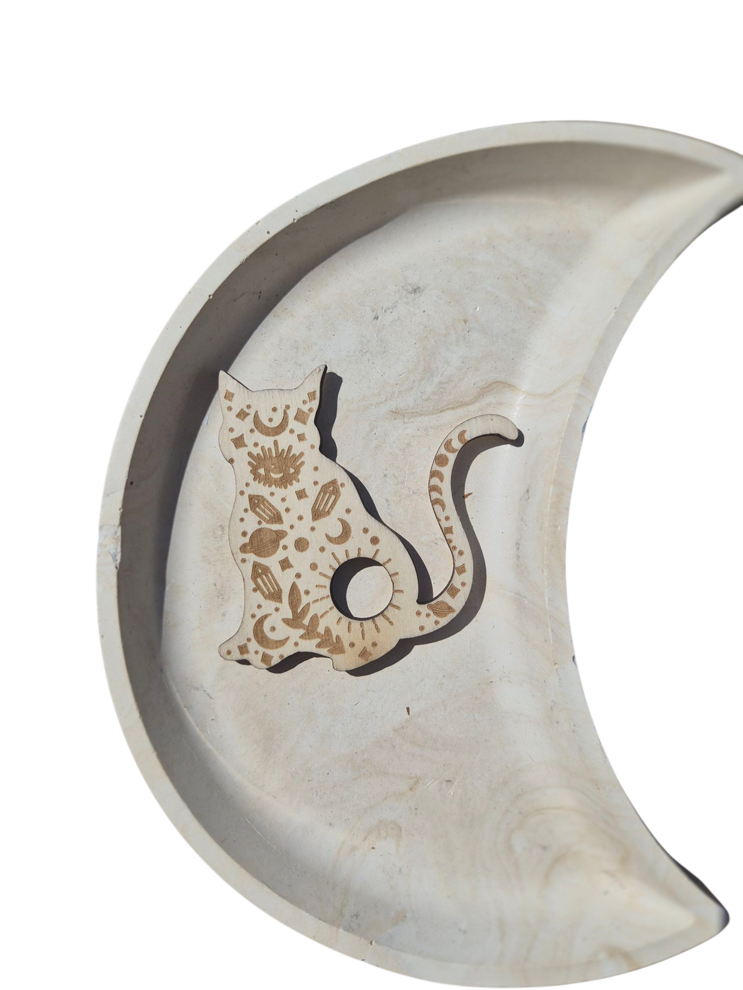 Sphere Stand - Wooden Cat