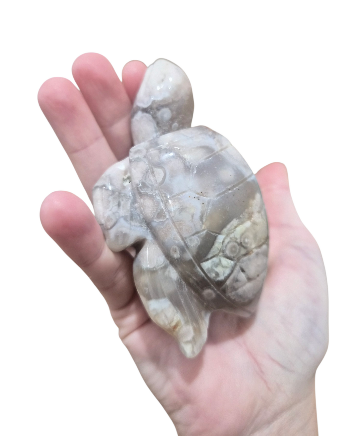 Flower Agate Turtle Carving 208