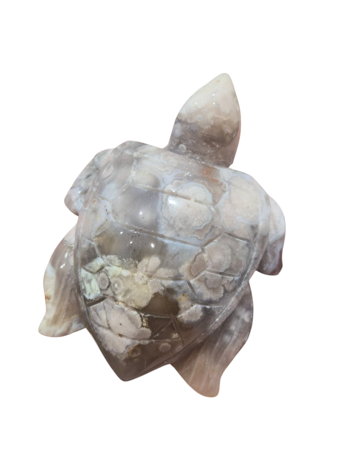 Flower Agate Turtle Carving 208