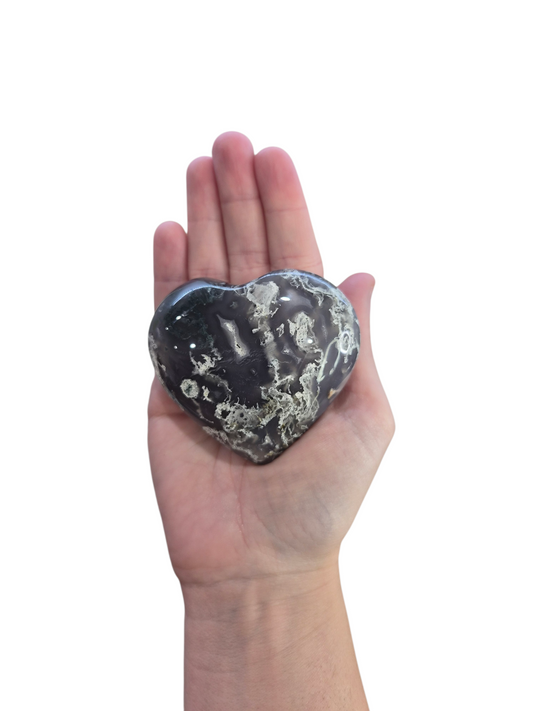 Moss Agate Heart 176B