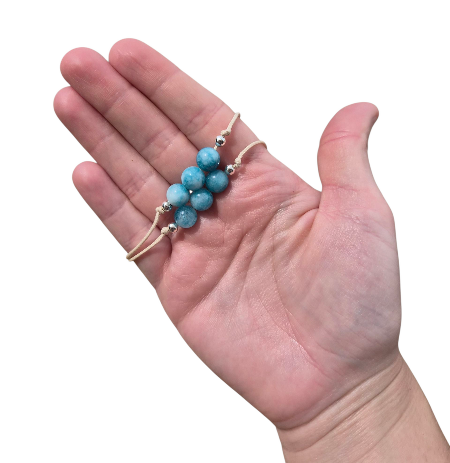 Larimar 3 Bead Bracelet